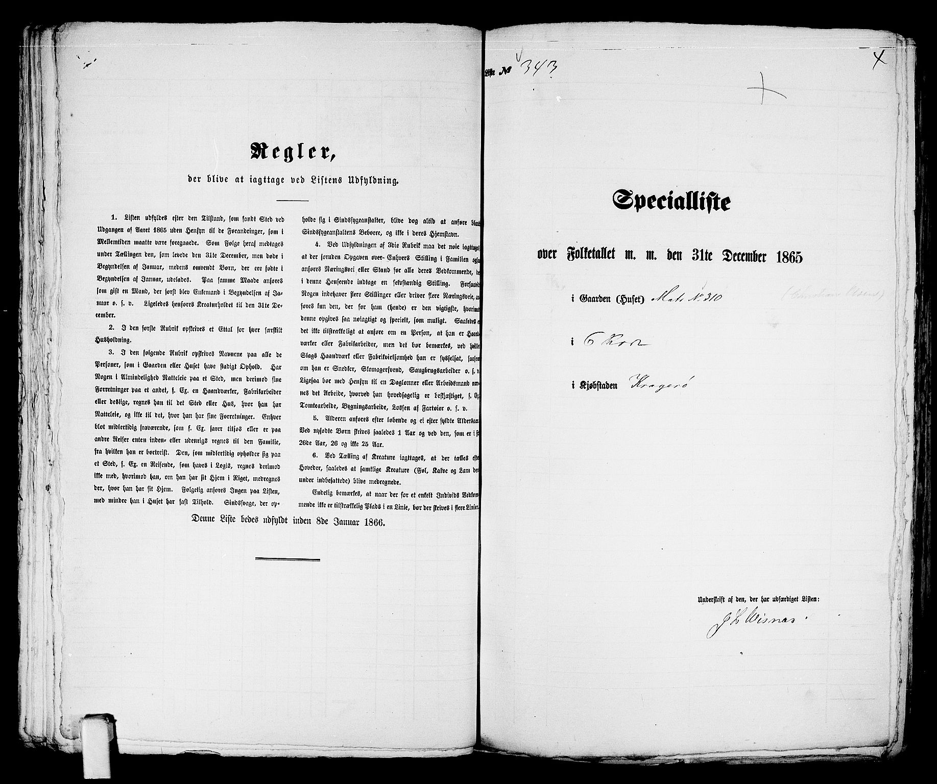 RA, Folketelling 1865 for 0801B Kragerø prestegjeld, Kragerø kjøpstad, 1865, s. 701