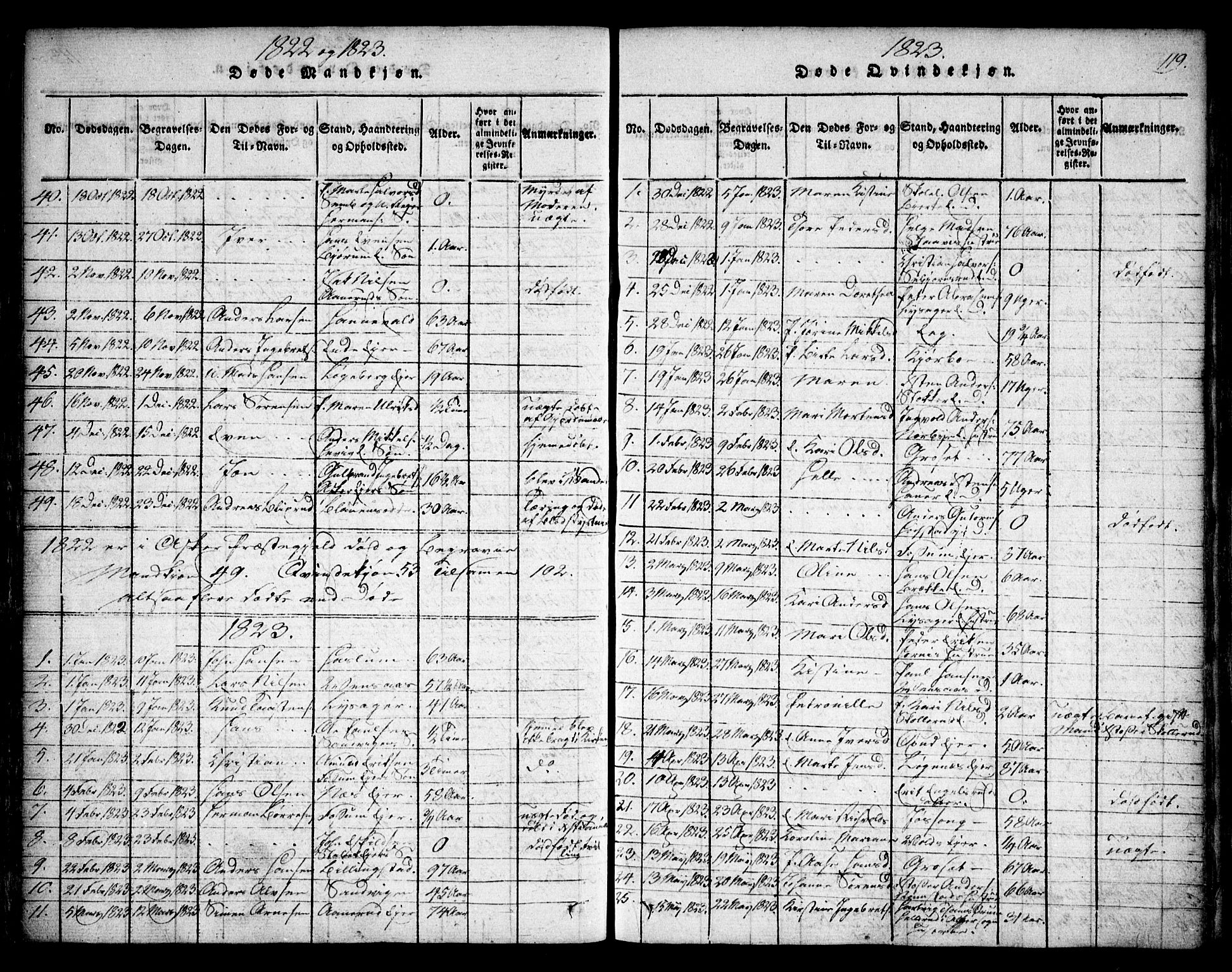Asker prestekontor Kirkebøker, AV/SAO-A-10256a/F/Fa/L0006: Ministerialbok nr. I 6, 1814-1824, s. 119