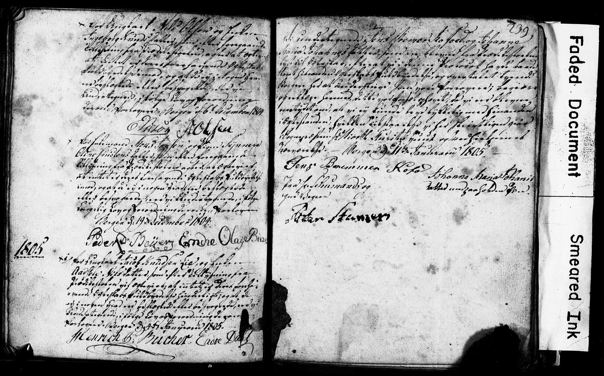 Korskirken sokneprestembete, SAB/A-76101: Forlovererklæringer nr. II.5.1, 1776-1816, s. 239
