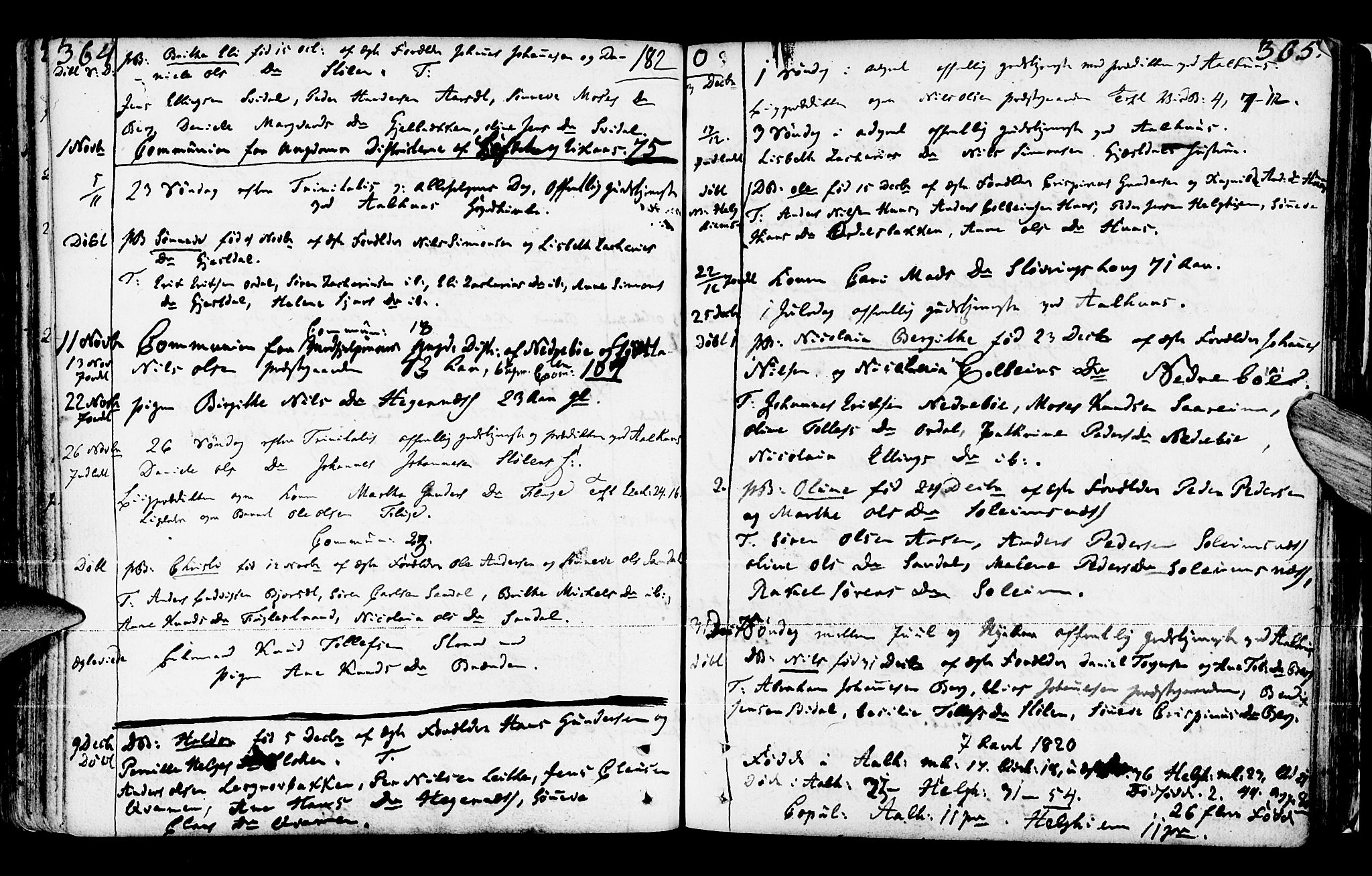 Jølster sokneprestembete, AV/SAB-A-80701/H/Haa/Haaa/L0005: Ministerialbok nr. A 5, 1790-1821, s. 364-365