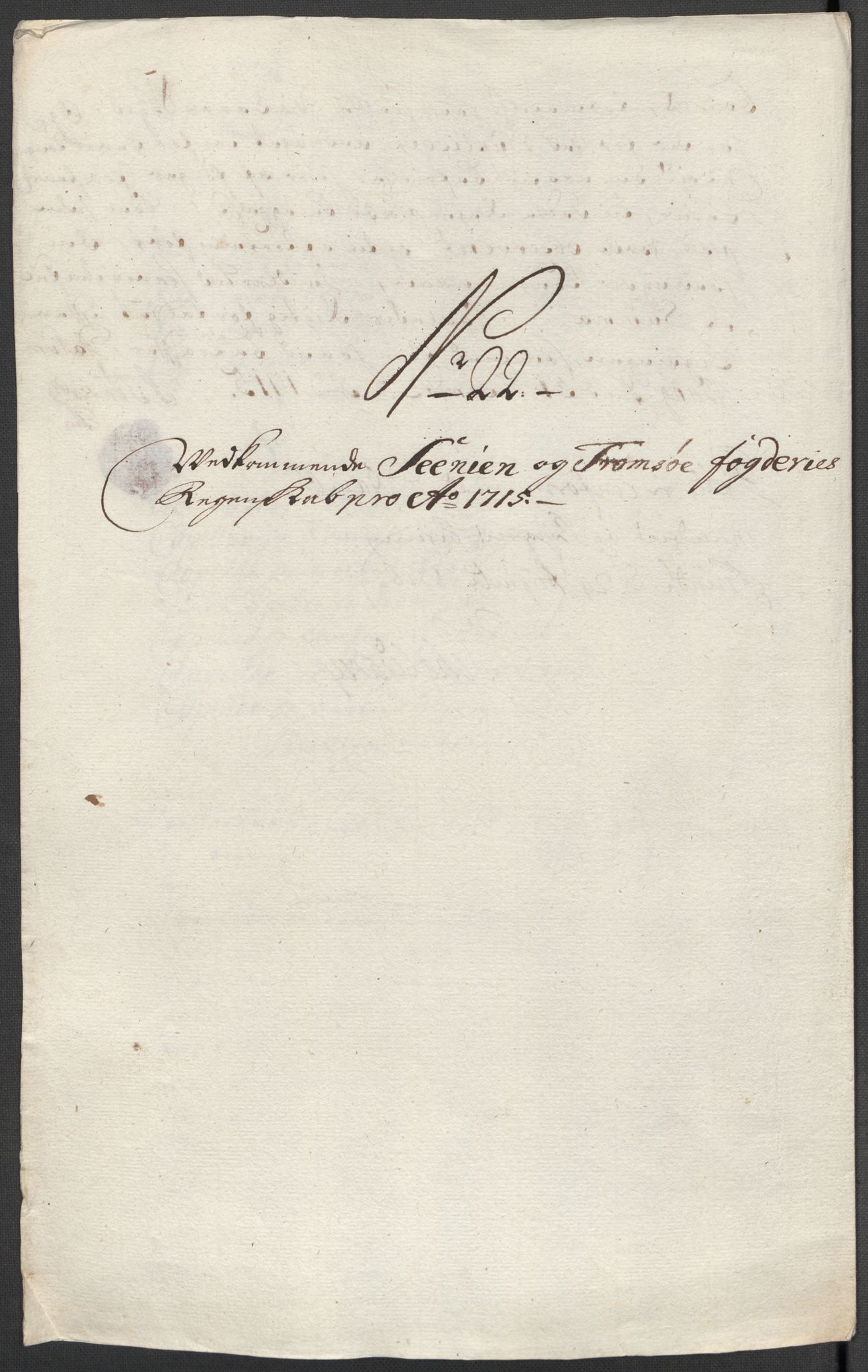 Rentekammeret inntil 1814, Reviderte regnskaper, Fogderegnskap, AV/RA-EA-4092/R68/L4761: Fogderegnskap Senja og Troms, 1715, s. 133