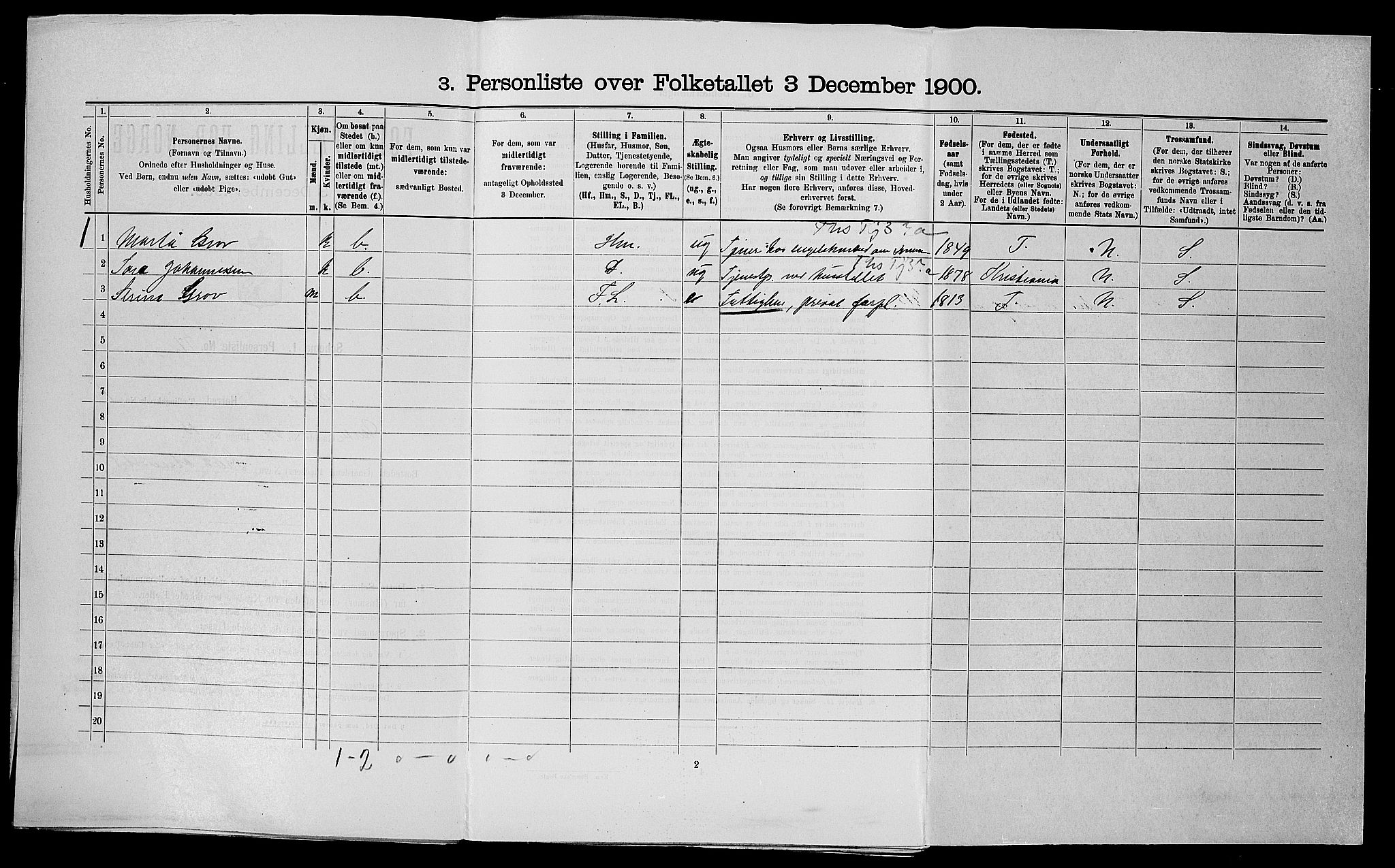 SAST, Folketelling 1900 for 1136 Sand herred, 1900, s. 26