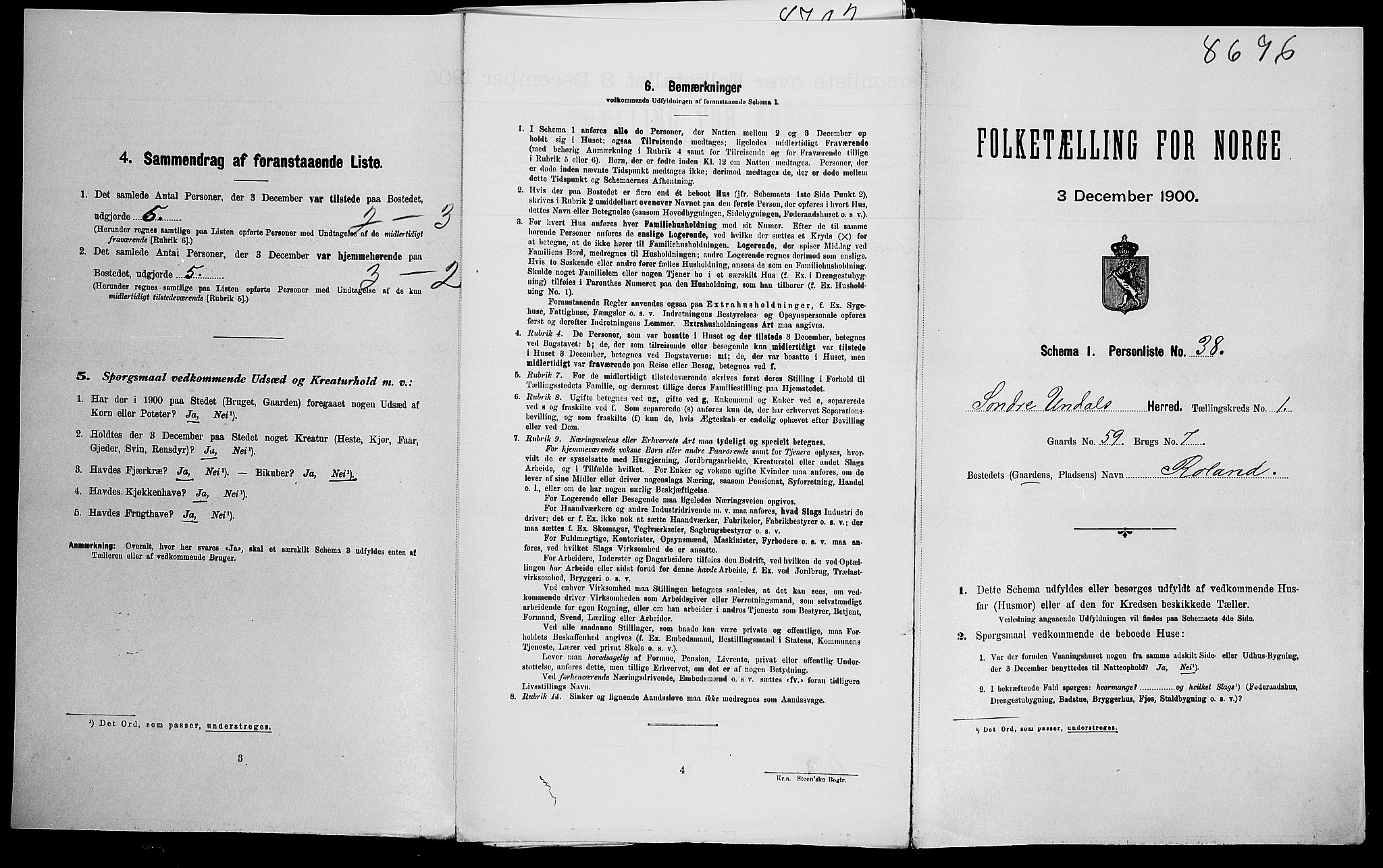 SAK, Folketelling 1900 for 1029 Sør-Audnedal herred, 1900, s. 167