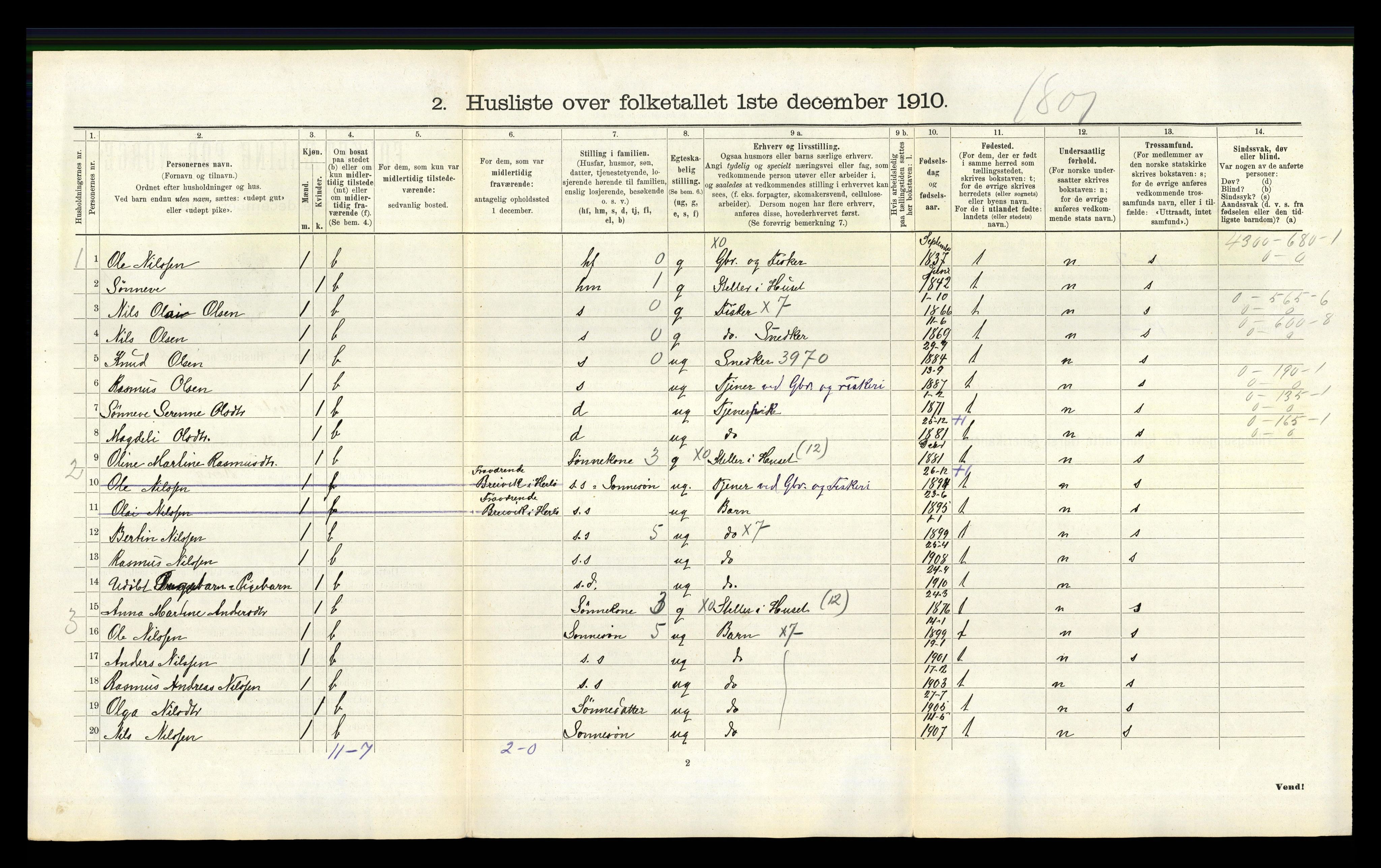 RA, Folketelling 1910 for 1258 Herdla herred, 1910, s. 845