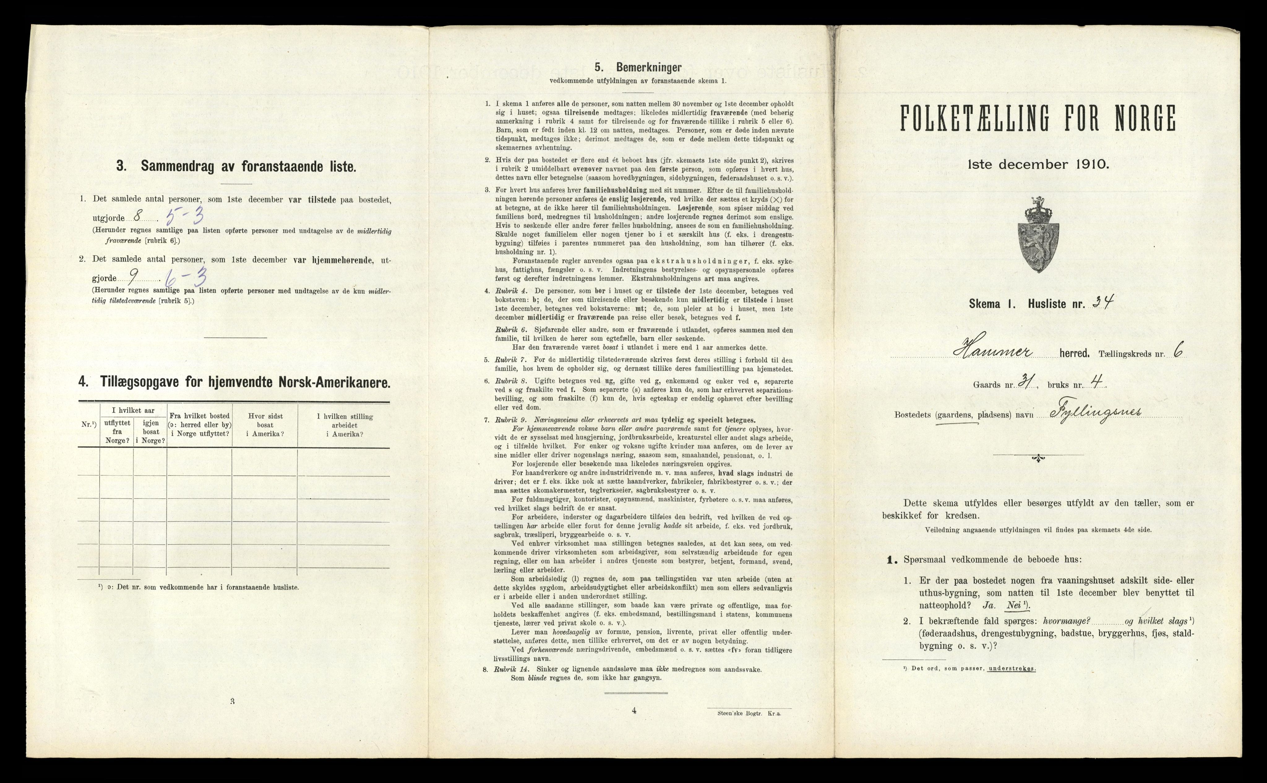 RA, Folketelling 1910 for 1254 Hamre herred, 1910, s. 408