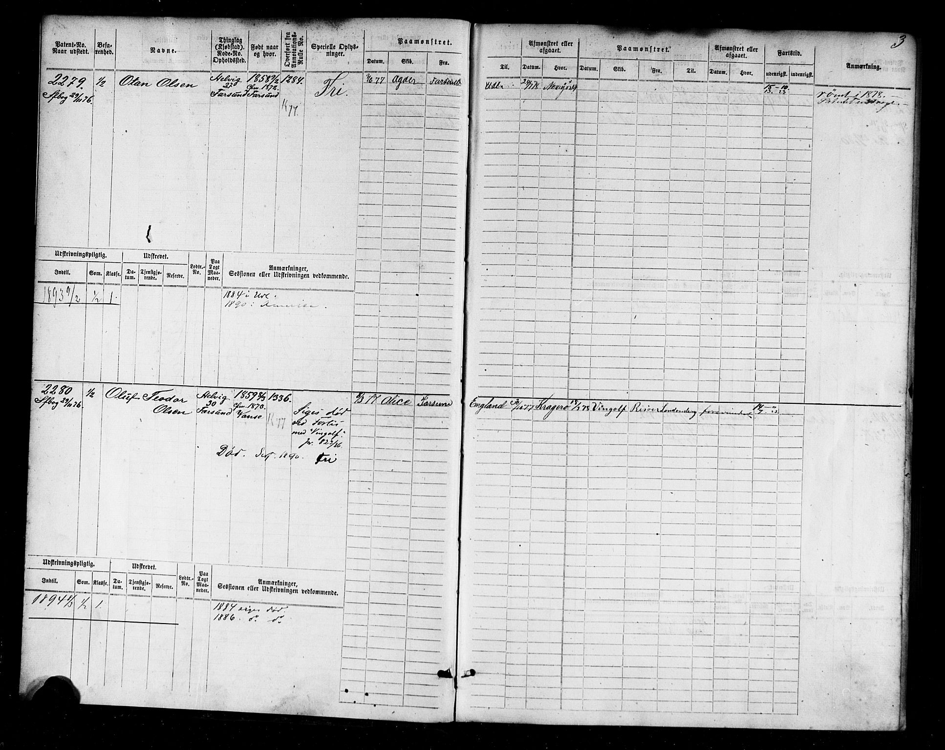 Farsund mønstringskrets, AV/SAK-2031-0017/F/Fb/L0004: Hovedrulle nr 2275-3040, M-7, 1875-1915, s. 4