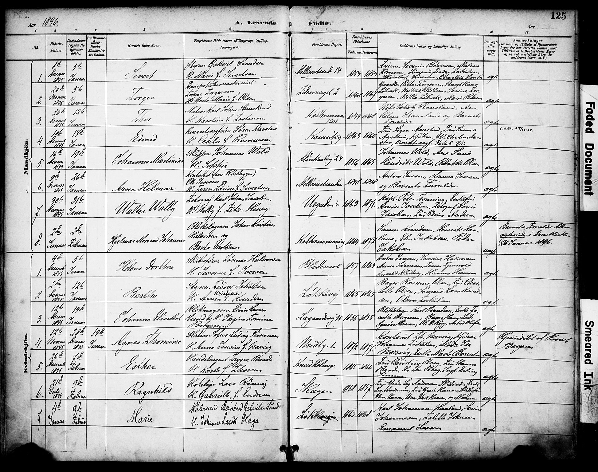 Domkirken sokneprestkontor, AV/SAST-A-101812/001/30/30BA/L0030: Ministerialbok nr. A 29, 1889-1902, s. 125