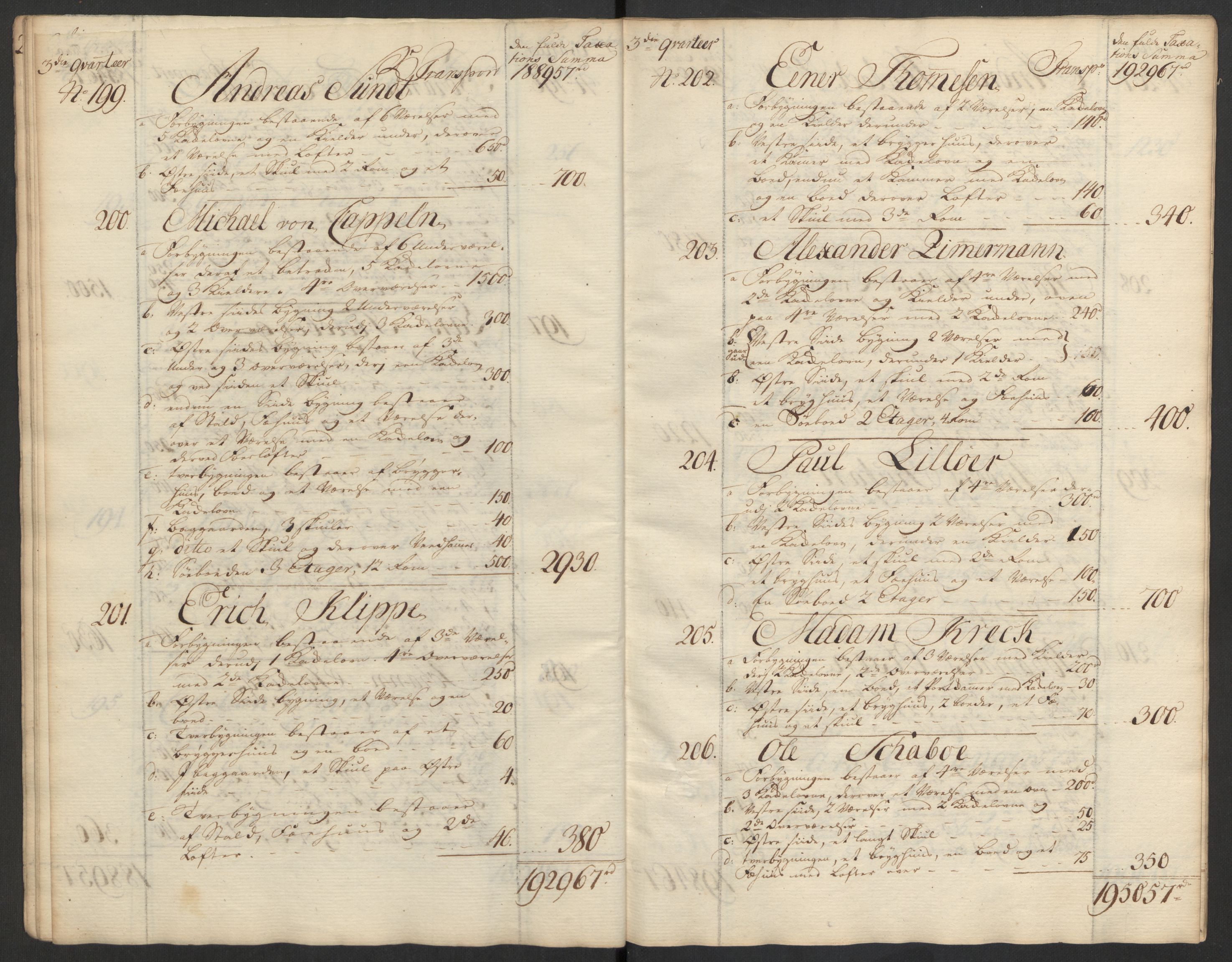 Kommersekollegiet, Brannforsikringskontoret 1767-1814, AV/RA-EA-5458/F/Fa/L0008/0001: Bragernes / Branntakstprotokoll, 1765