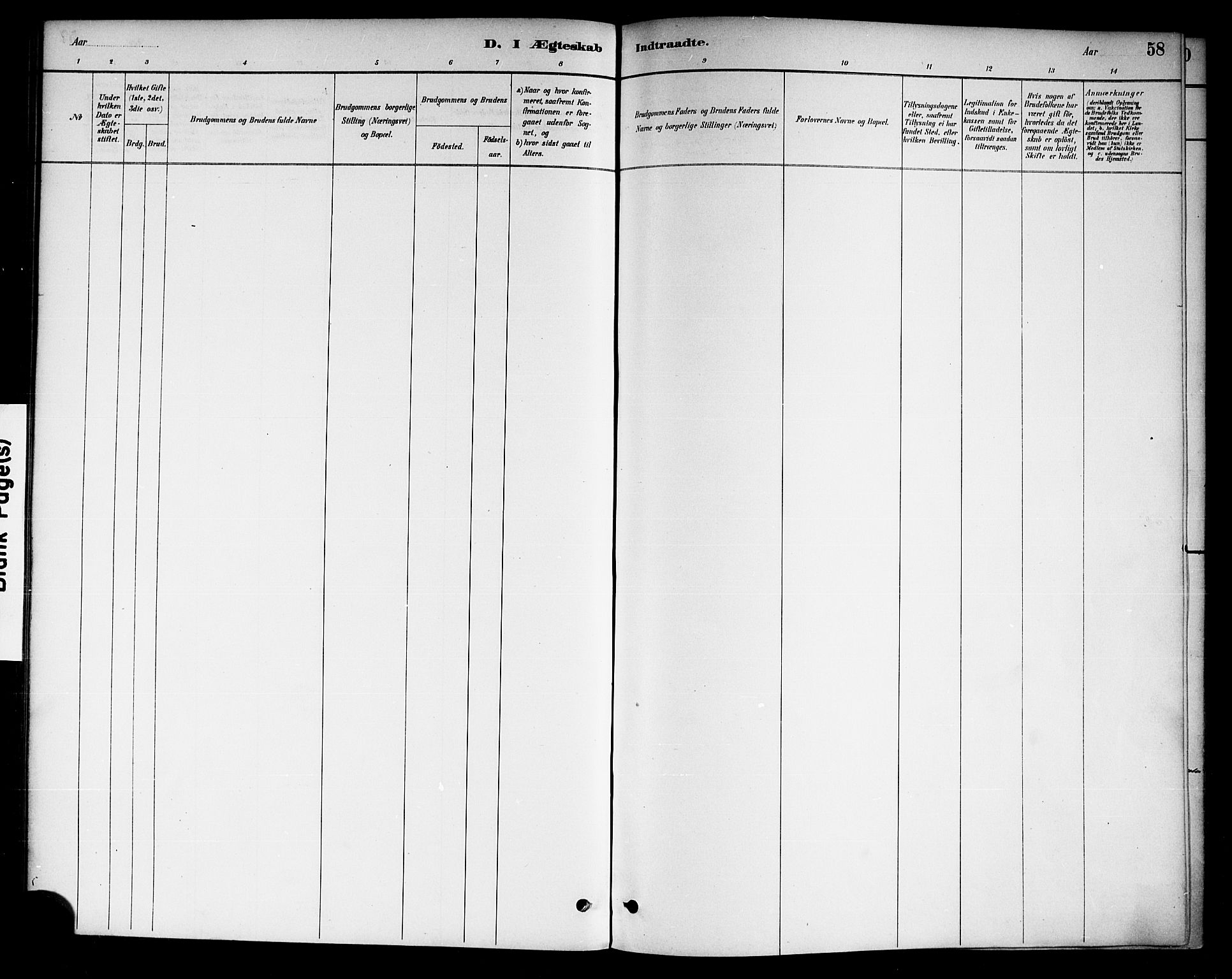 Drangedal kirkebøker, SAKO/A-258/F/Fa/L0011: Ministerialbok nr. 11 /1, 1885-1894, s. 58