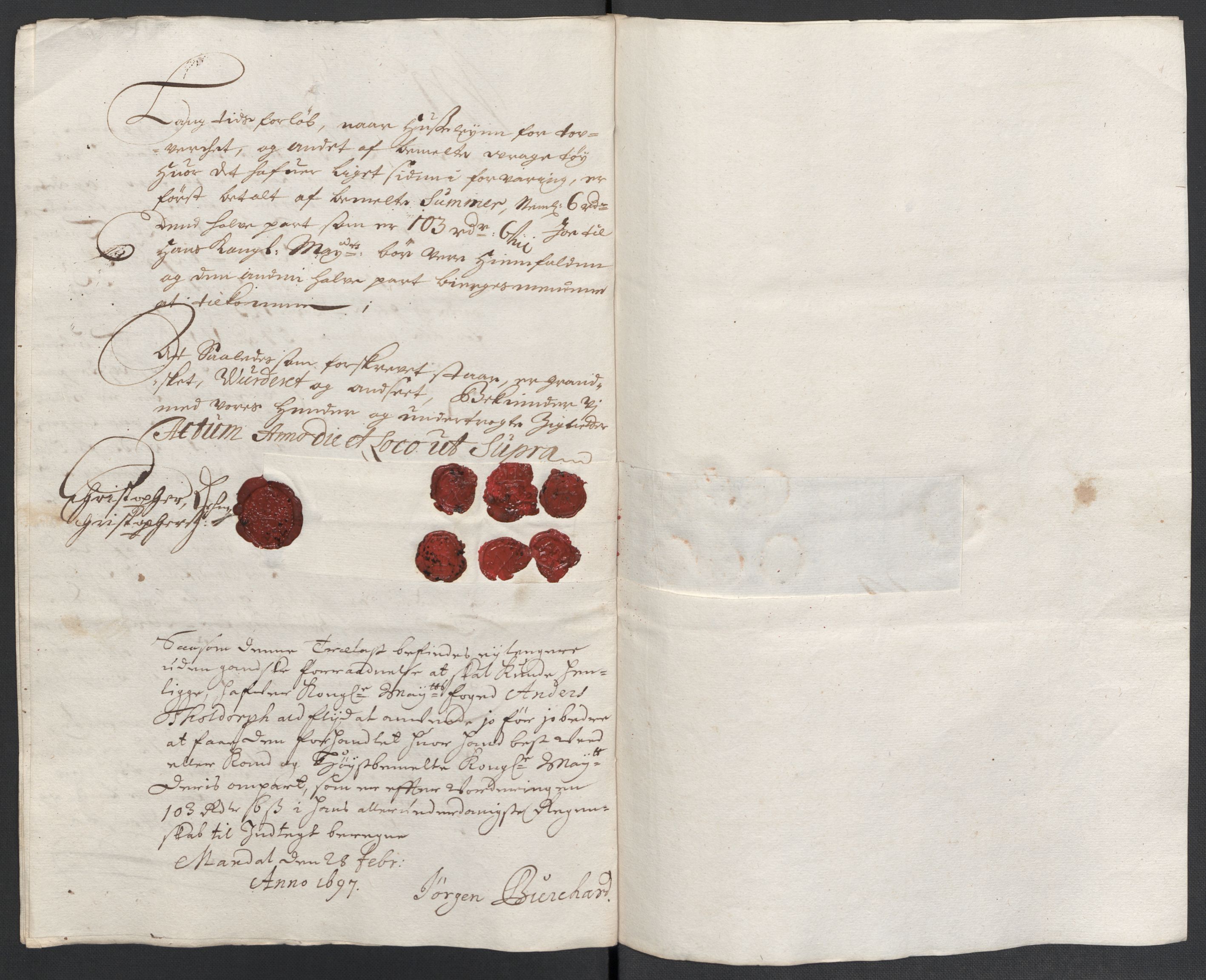 Rentekammeret inntil 1814, Reviderte regnskaper, Fogderegnskap, AV/RA-EA-4092/R43/L2546: Fogderegnskap Lista og Mandal, 1696-1697, s. 59