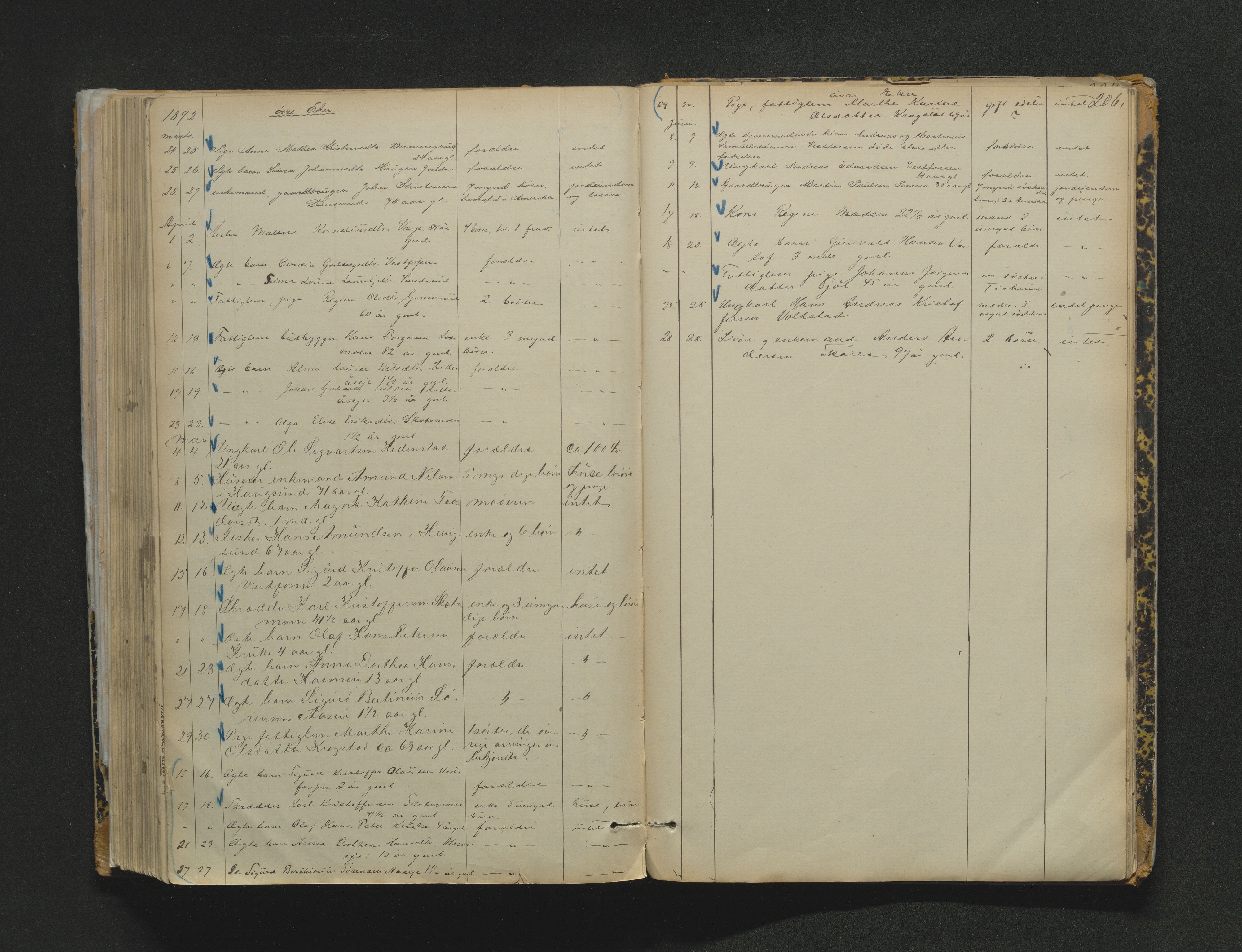 Eiker, Modum og Sigdal sorenskriveri, AV/SAKO-A-123/H/Ha/Haa/L0003: Dødsfallsprotokoll, 1870-1892, s. 206