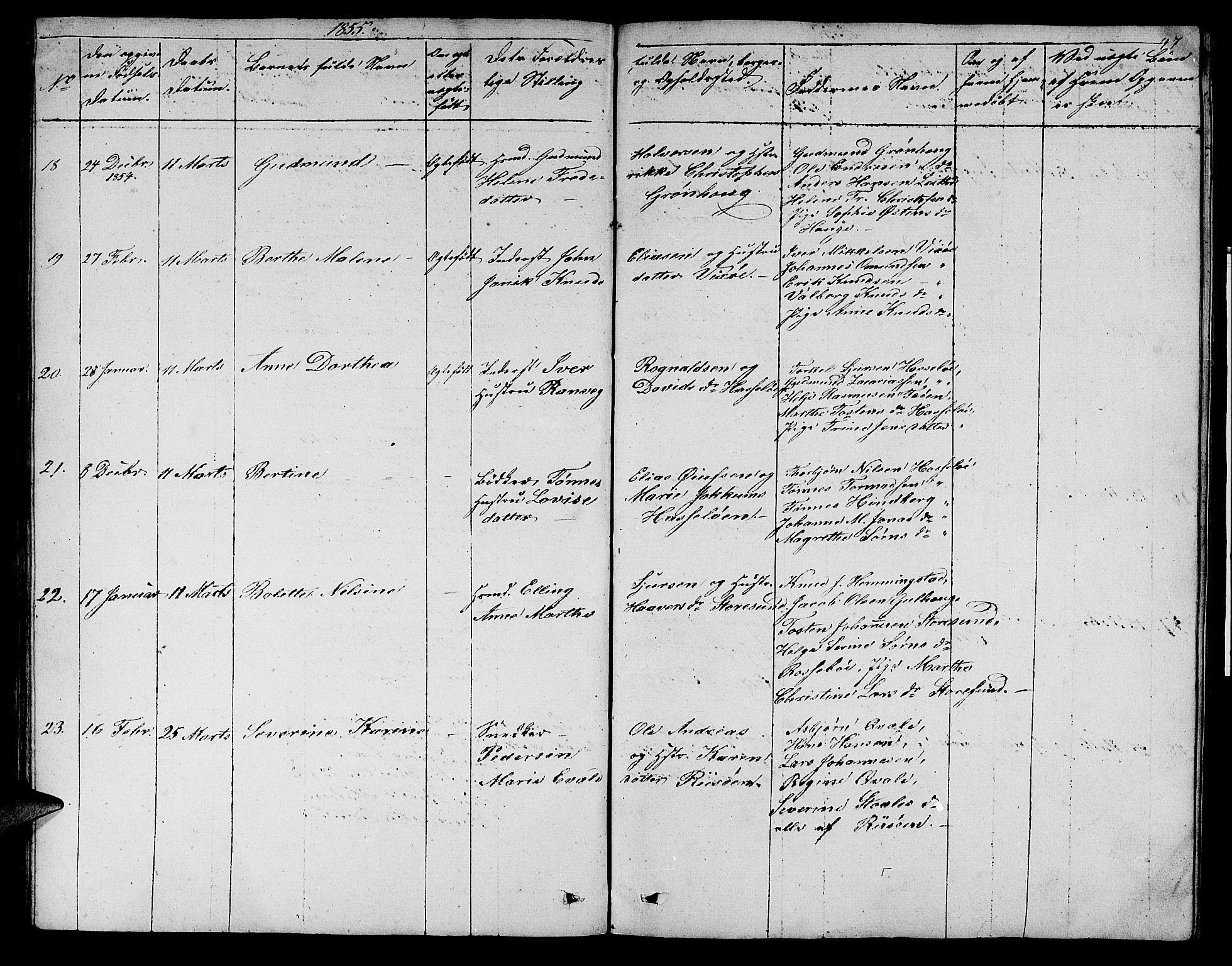 Torvastad sokneprestkontor, AV/SAST-A -101857/H/Ha/Hab/L0004: Klokkerbok nr. B 4, 1850-1864, s. 47