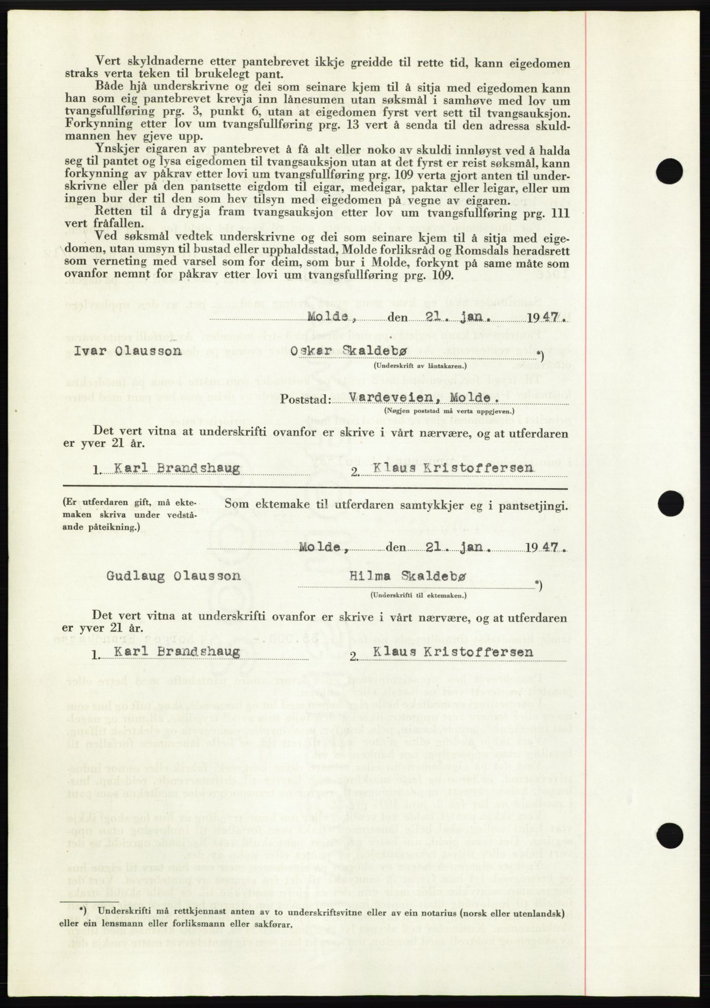 Romsdal sorenskriveri, AV/SAT-A-4149/1/2/2C: Pantebok nr. B3, 1946-1948, Dagboknr: 413/1947