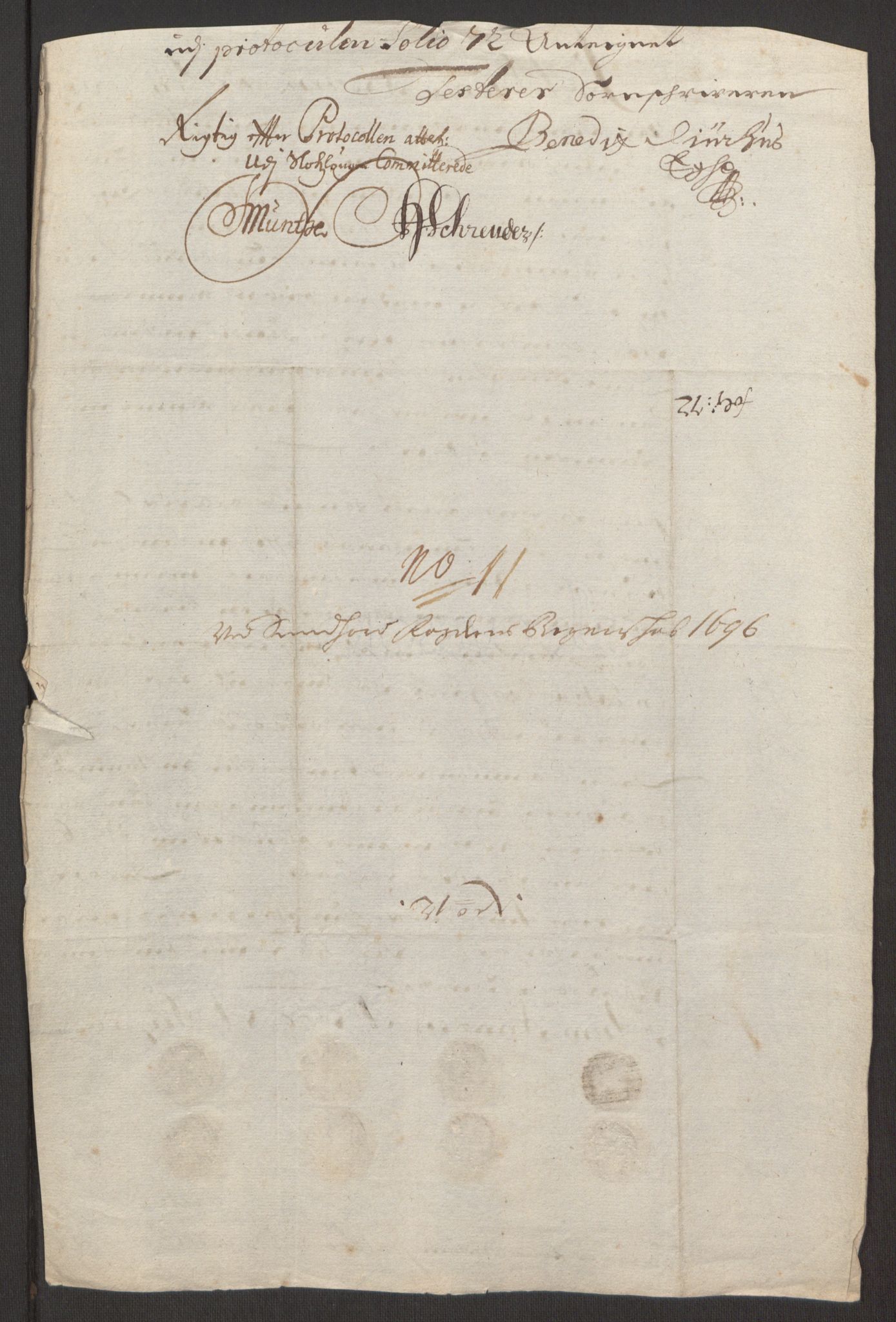 Rentekammeret inntil 1814, Reviderte regnskaper, Fogderegnskap, AV/RA-EA-4092/R48/L2976: Fogderegnskap Sunnhordland og Hardanger, 1695-1696, s. 414