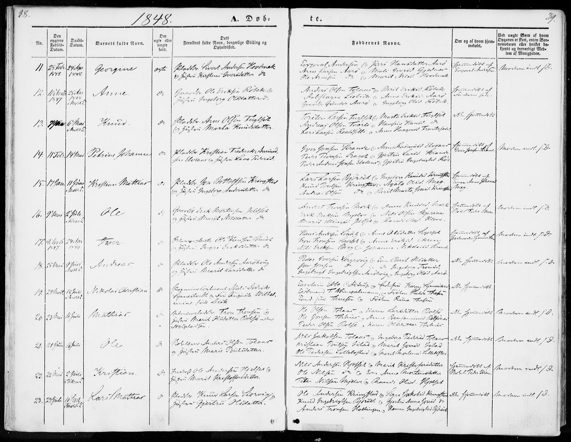 Ministerialprotokoller, klokkerbøker og fødselsregistre - Møre og Romsdal, AV/SAT-A-1454/555/L0653: Ministerialbok nr. 555A04, 1843-1869, s. 38-39