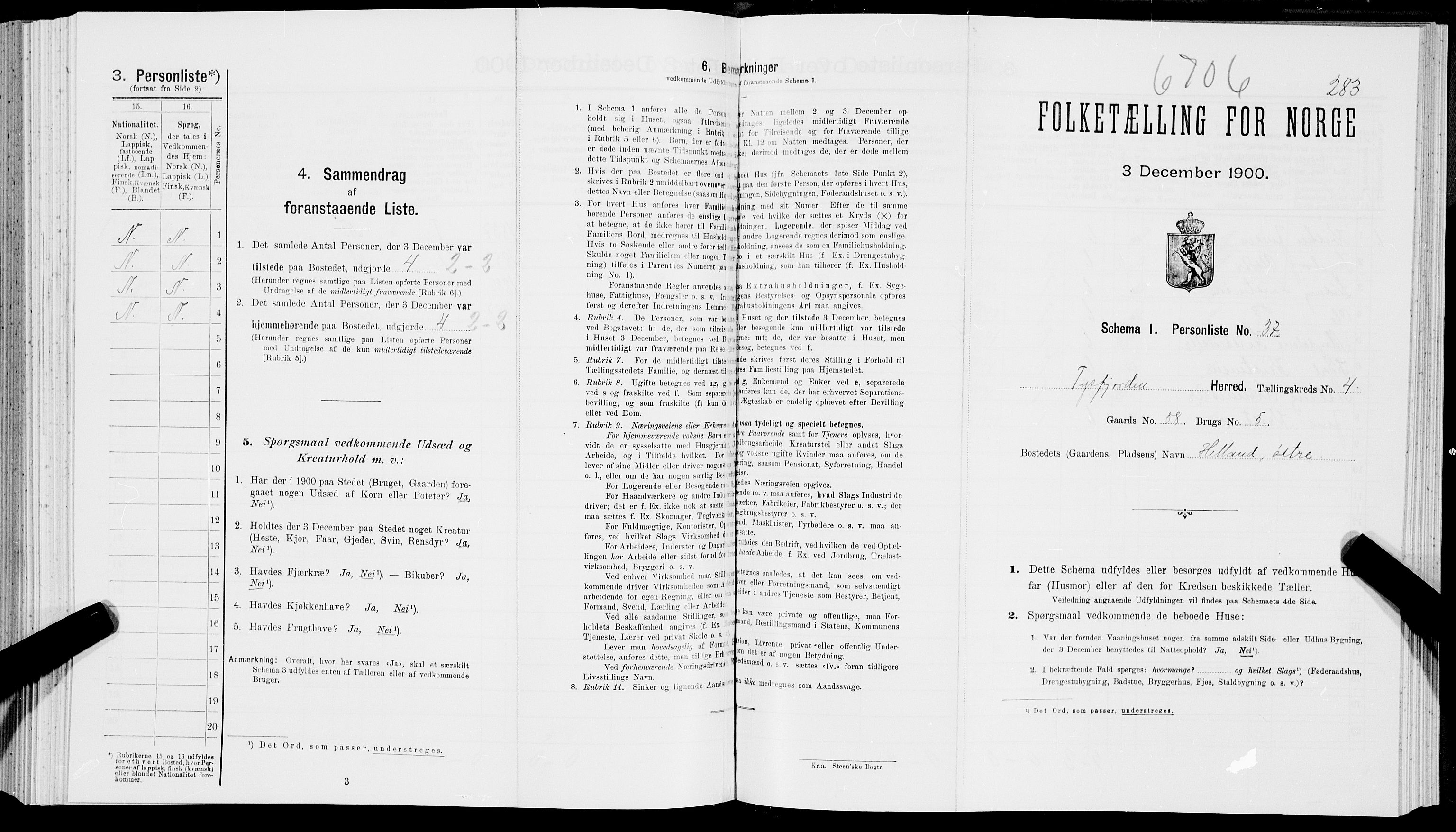 SAT, Folketelling 1900 for 1850 Tysfjord herred, 1900, s. 579