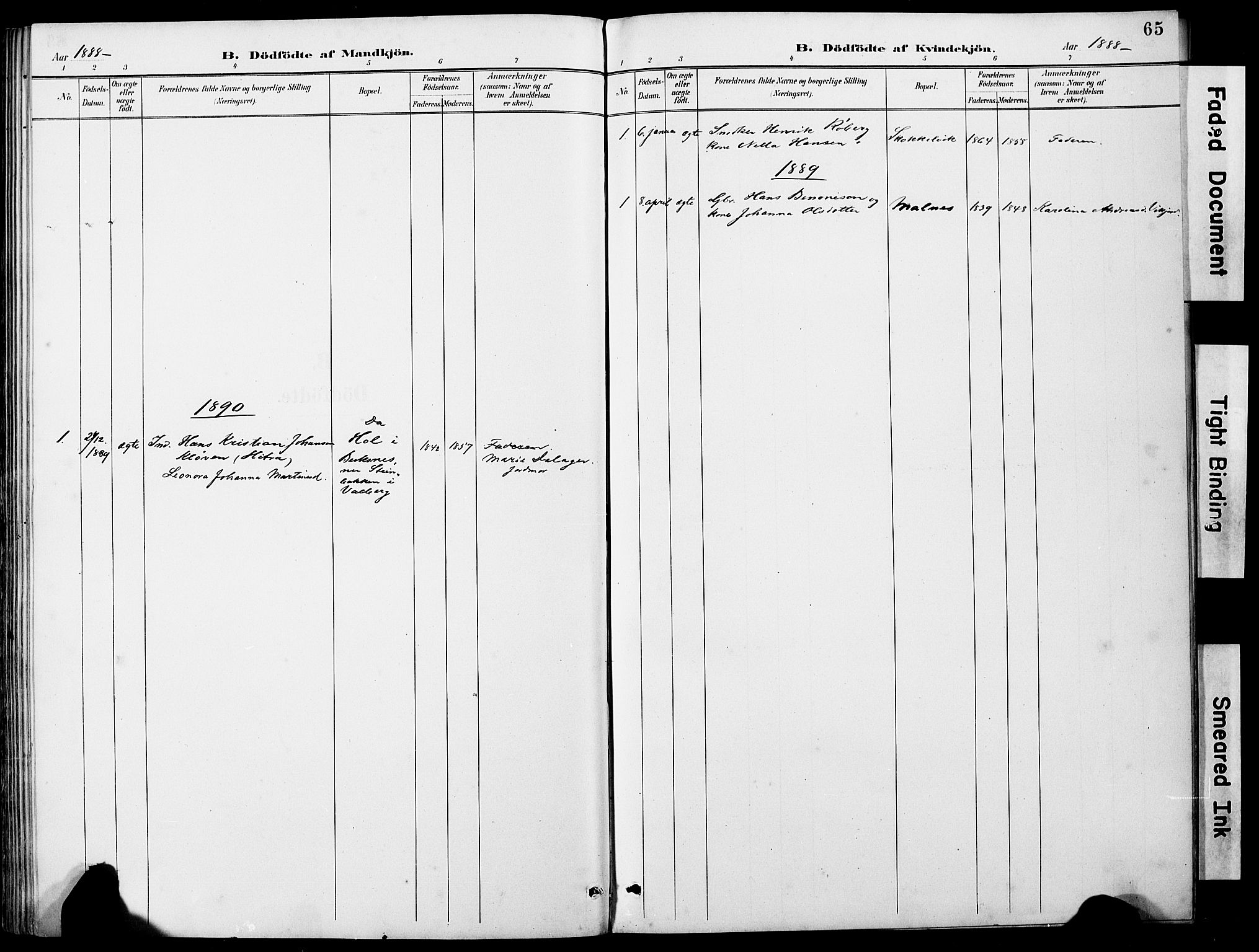 Ministerialprotokoller, klokkerbøker og fødselsregistre - Nordland, SAT/A-1459/884/L1197: Klokkerbok nr. 884C03, 1888-1926, s. 65