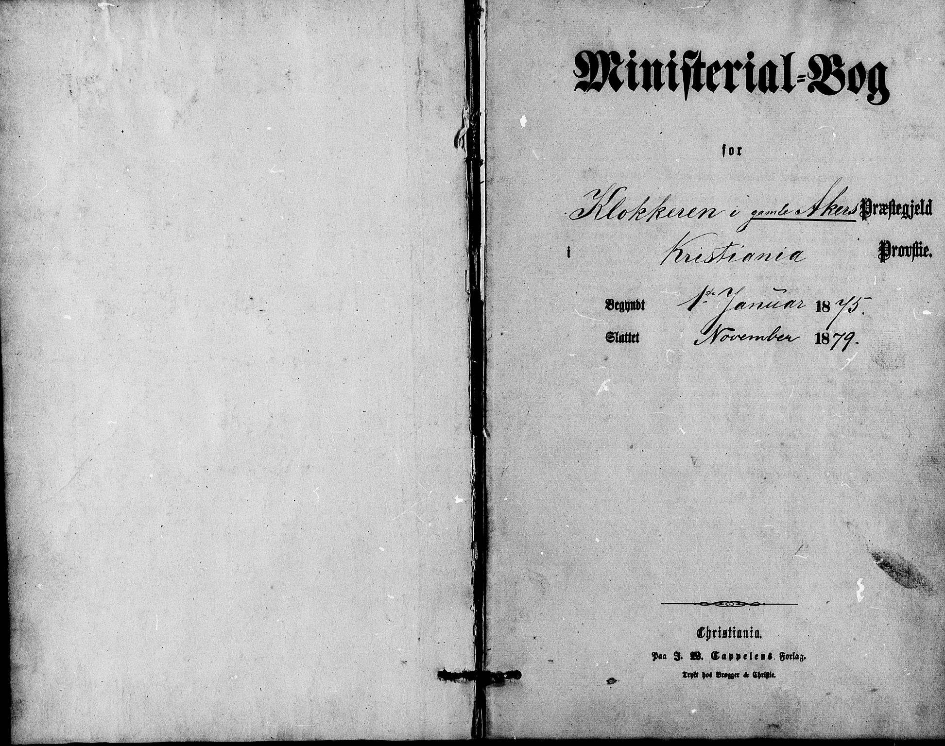 Gamle Aker prestekontor Kirkebøker, AV/SAO-A-10617a/G/L0004: Klokkerbok nr. 4, 1875-1879