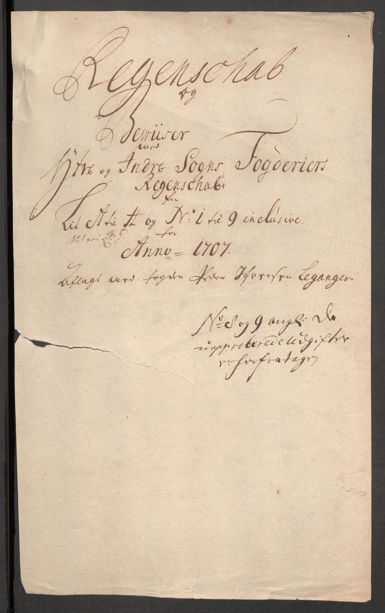 Rentekammeret inntil 1814, Reviderte regnskaper, Fogderegnskap, RA/EA-4092/R52/L3314: Fogderegnskap Sogn, 1705-1707, s. 409
