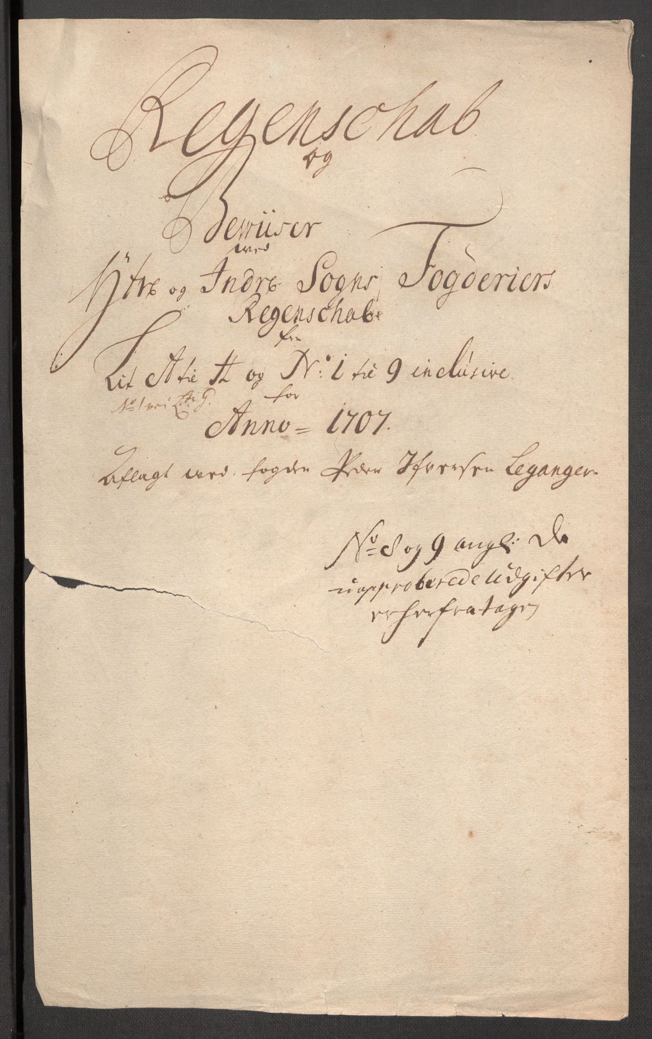 Rentekammeret inntil 1814, Reviderte regnskaper, Fogderegnskap, AV/RA-EA-4092/R52/L3314: Fogderegnskap Sogn, 1705-1707, s. 409