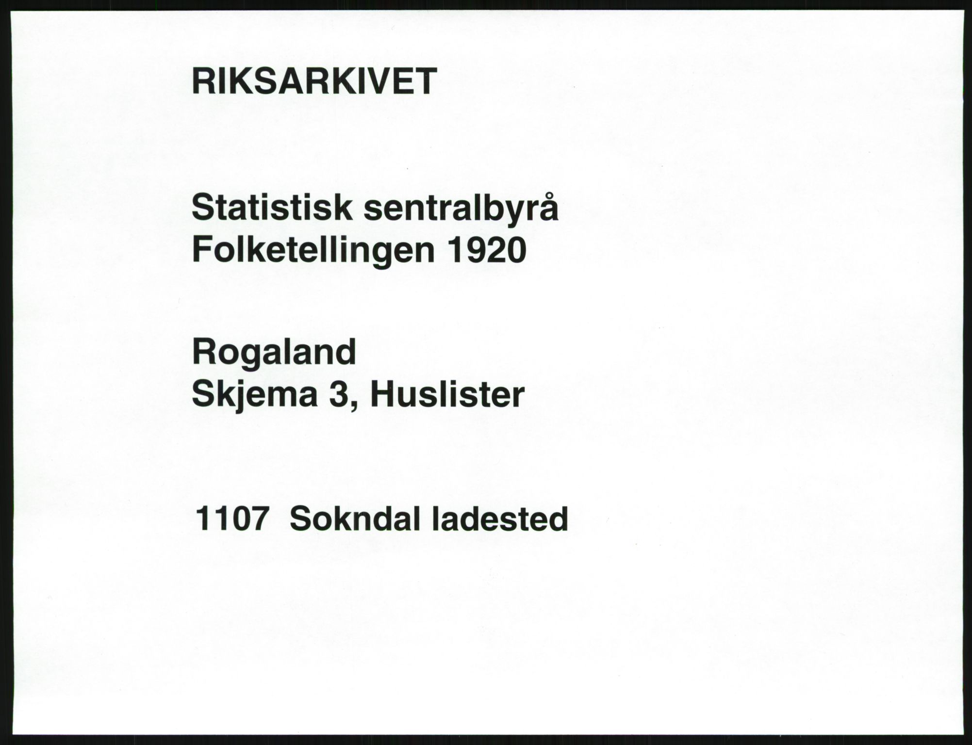 SAST, Folketelling 1920 for 1107 Sokndal ladested, 1920, s. 15