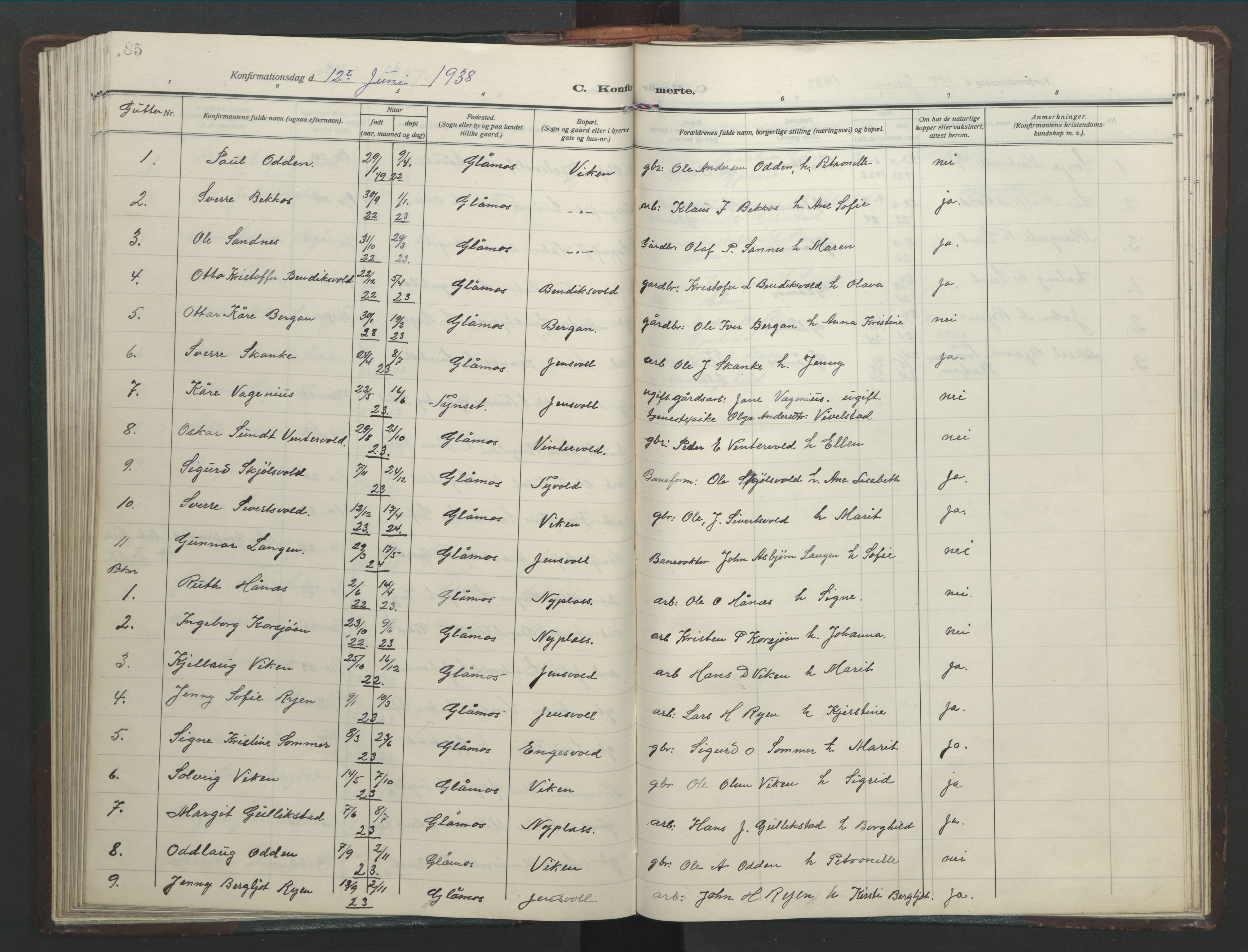 Ministerialprotokoller, klokkerbøker og fødselsregistre - Sør-Trøndelag, AV/SAT-A-1456/682/L0947: Klokkerbok nr. 682C01, 1926-1968, s. 85