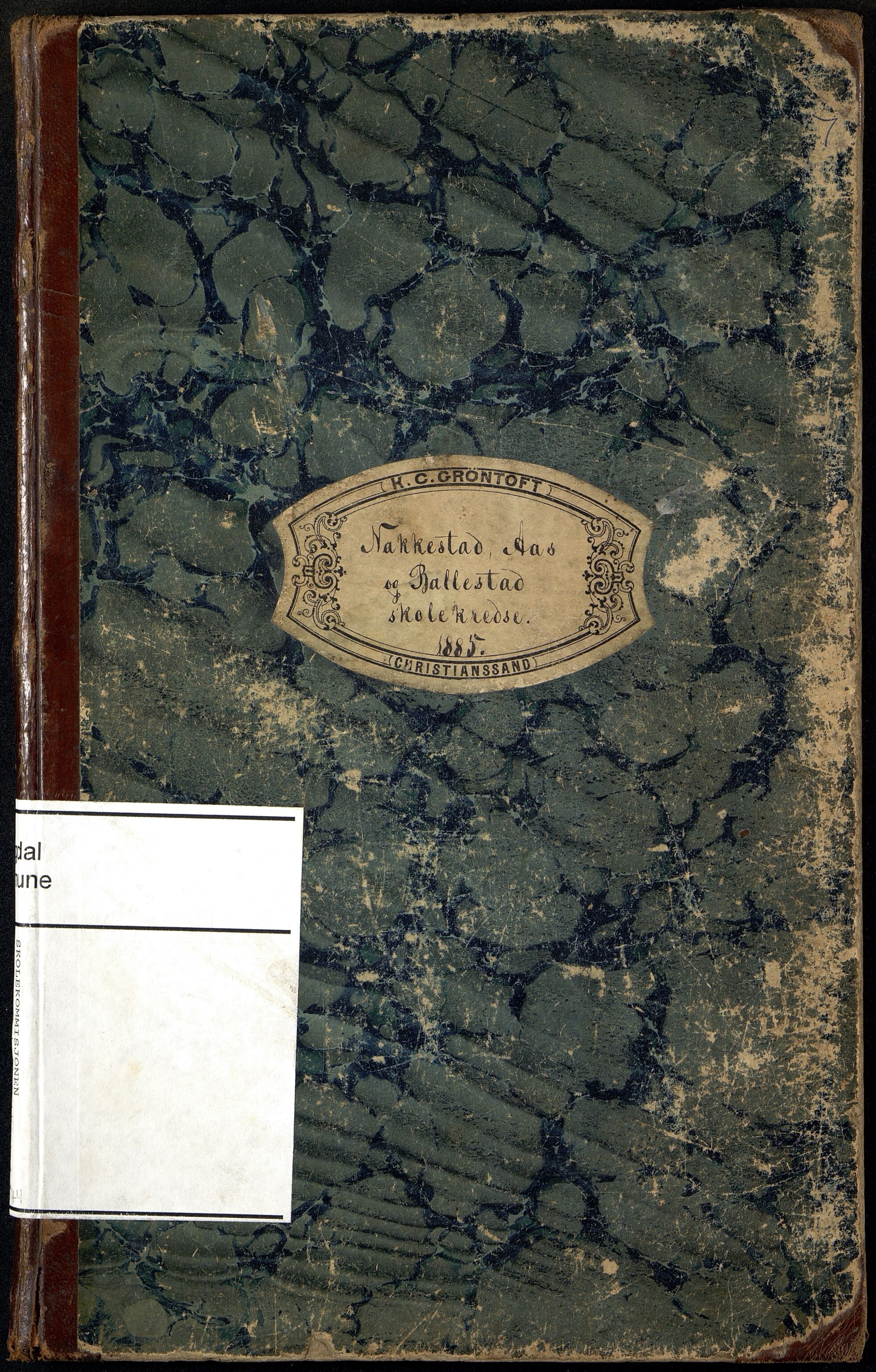 Lyngdal kommune - Å Skolekrets, ARKSOR/1032LG550/H/L0004: Skoleprotokoll kretsene Nakkestad, Ås og  Ballestad (d), 1885-1893