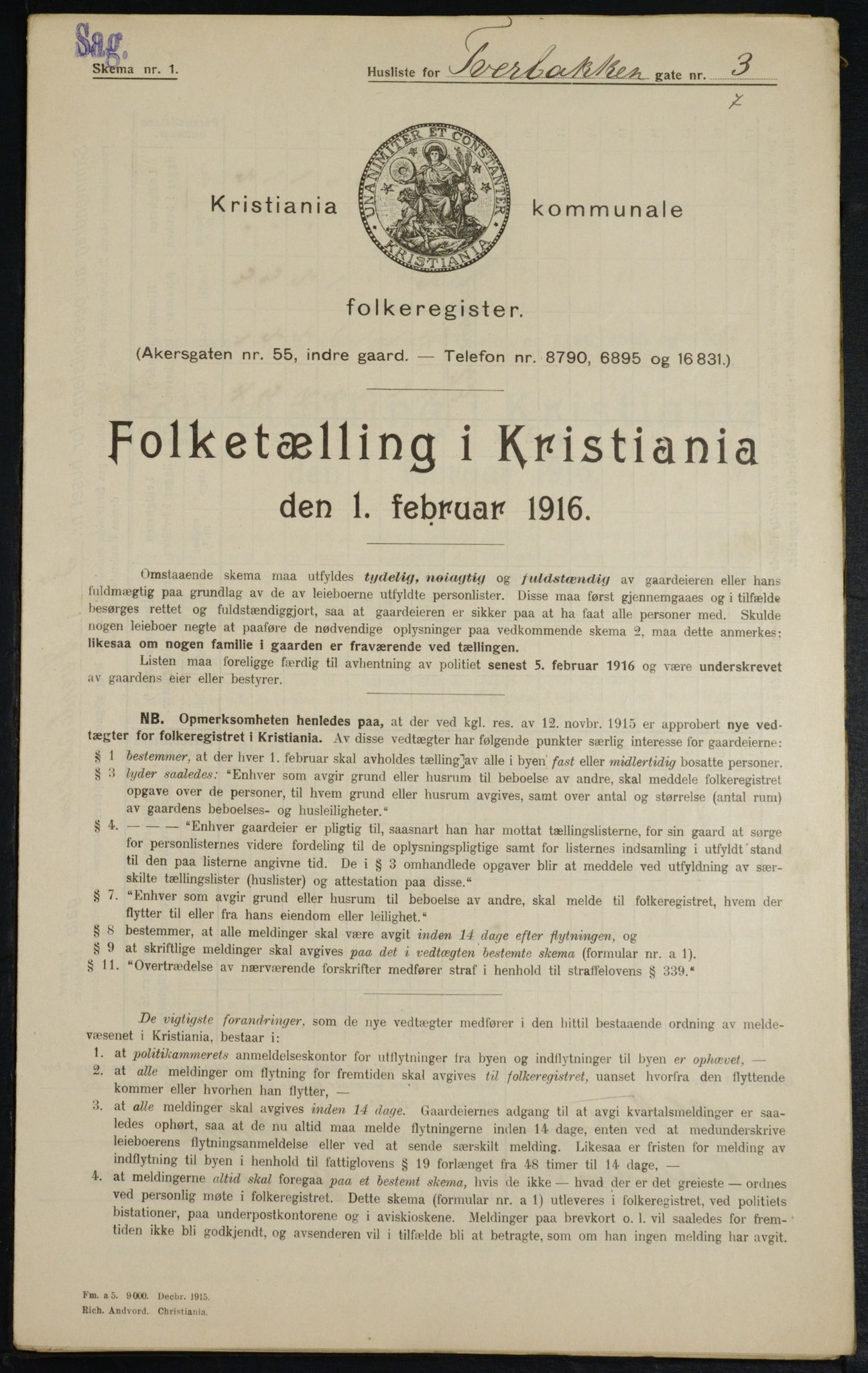 OBA, Kommunal folketelling 1.2.1916 for Kristiania, 1916, s. 120575