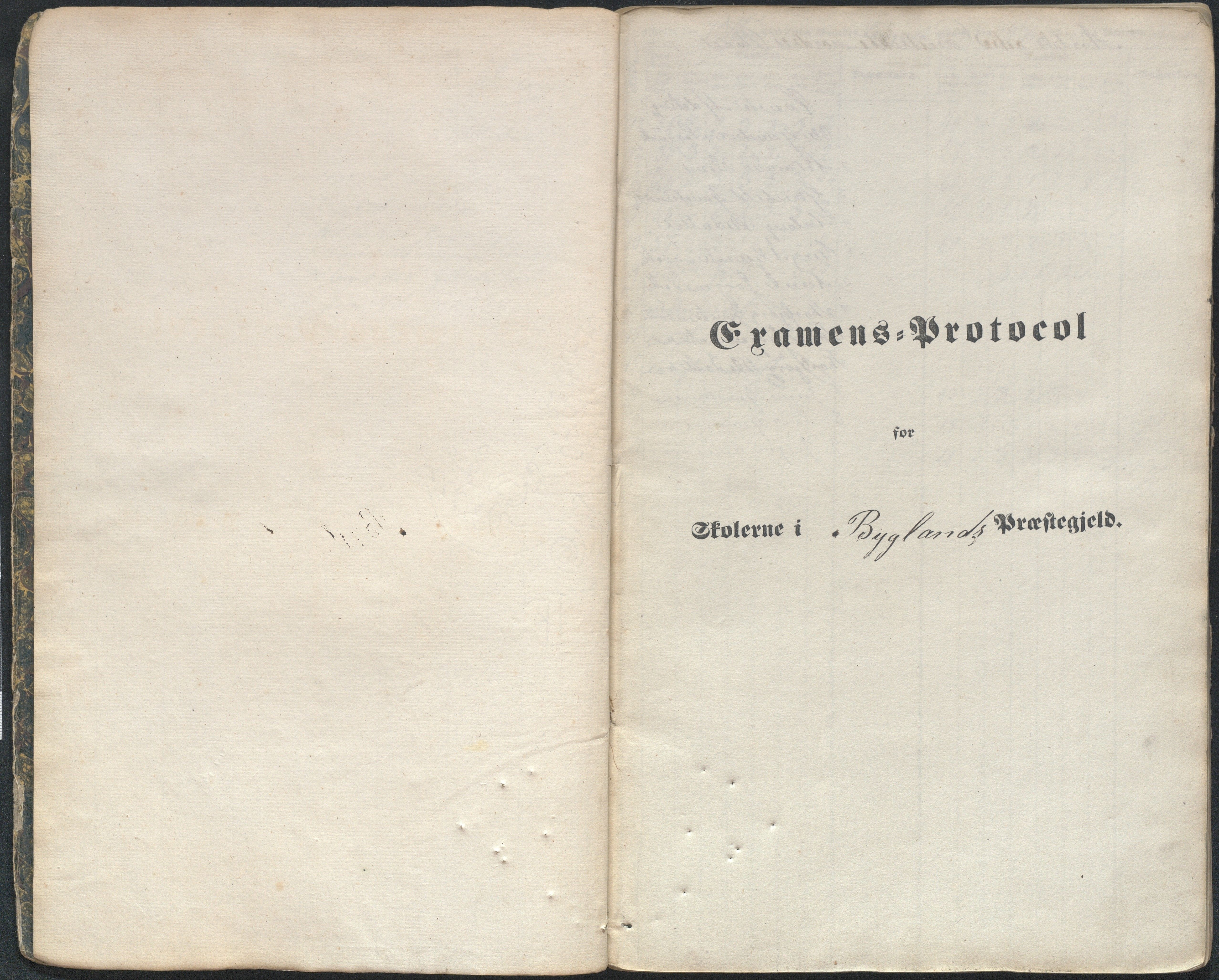 Bygland kommune, Skulestyret, AAKS/KA0938-510/F3/L0002: Eksamensprotokoll, 1857-1866, s. 1