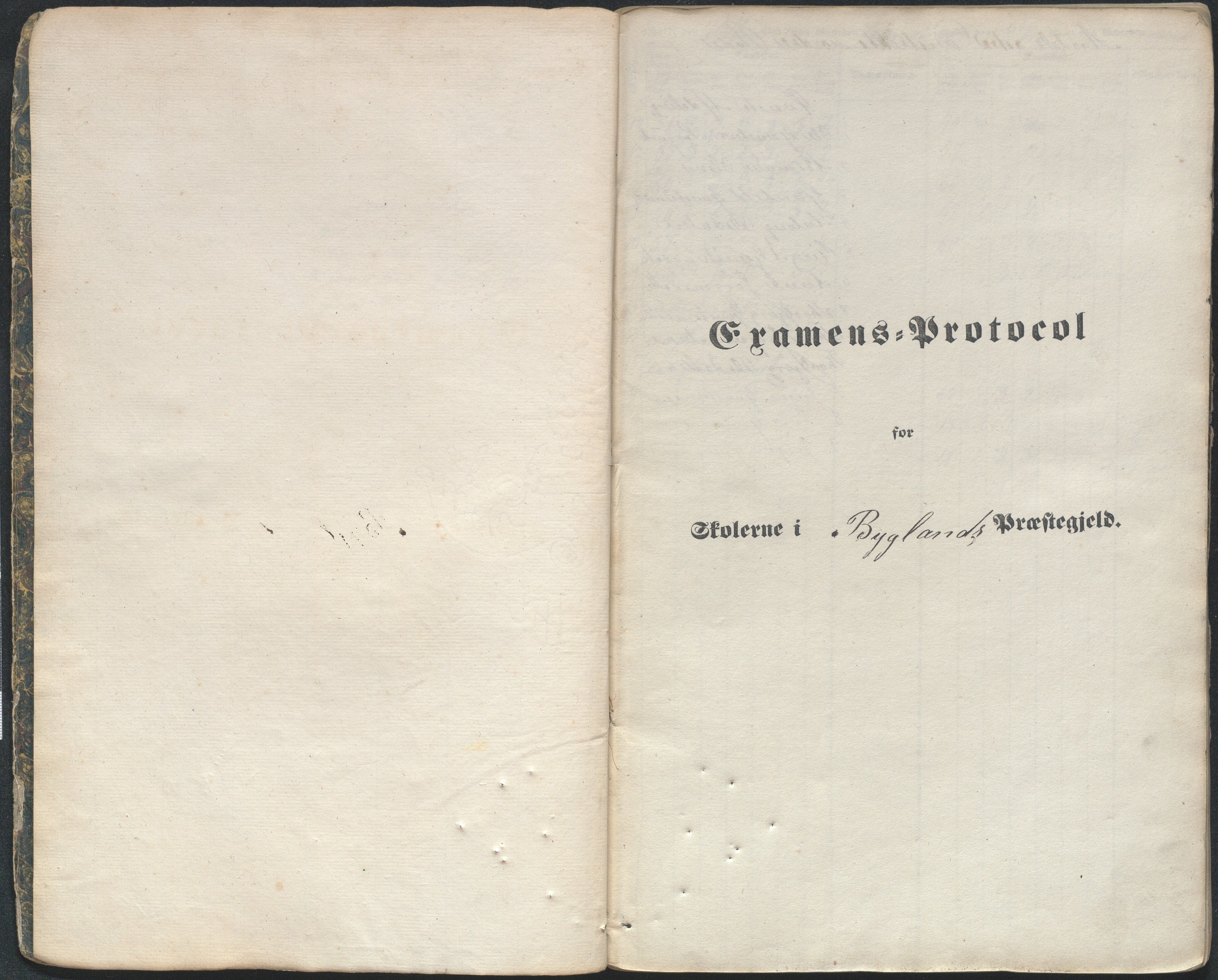 Bygland kommune, Skulestyret, AAKS/KA0938-510/F3/L0002: Eksamensprotokoll, 1857-1866, s. 1