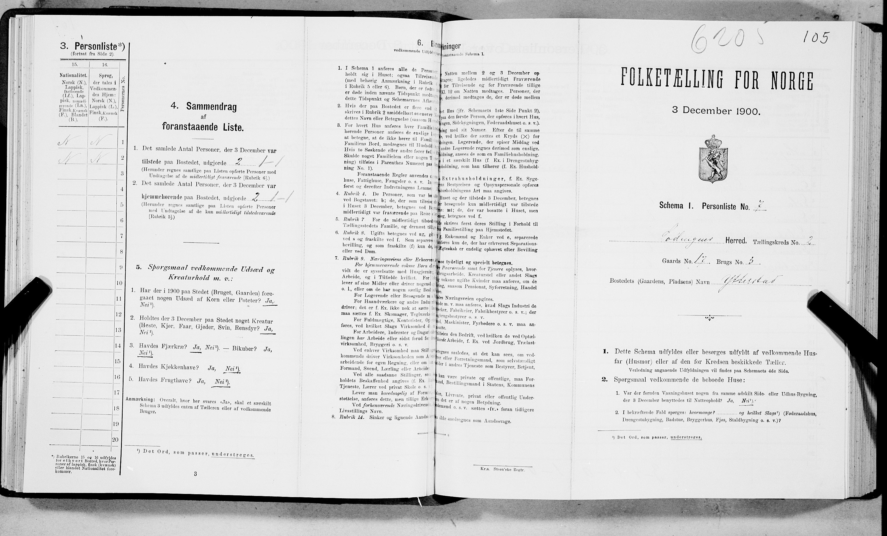 SAT, Folketelling 1900 for 1851 Lødingen herred, 1900, s. 105