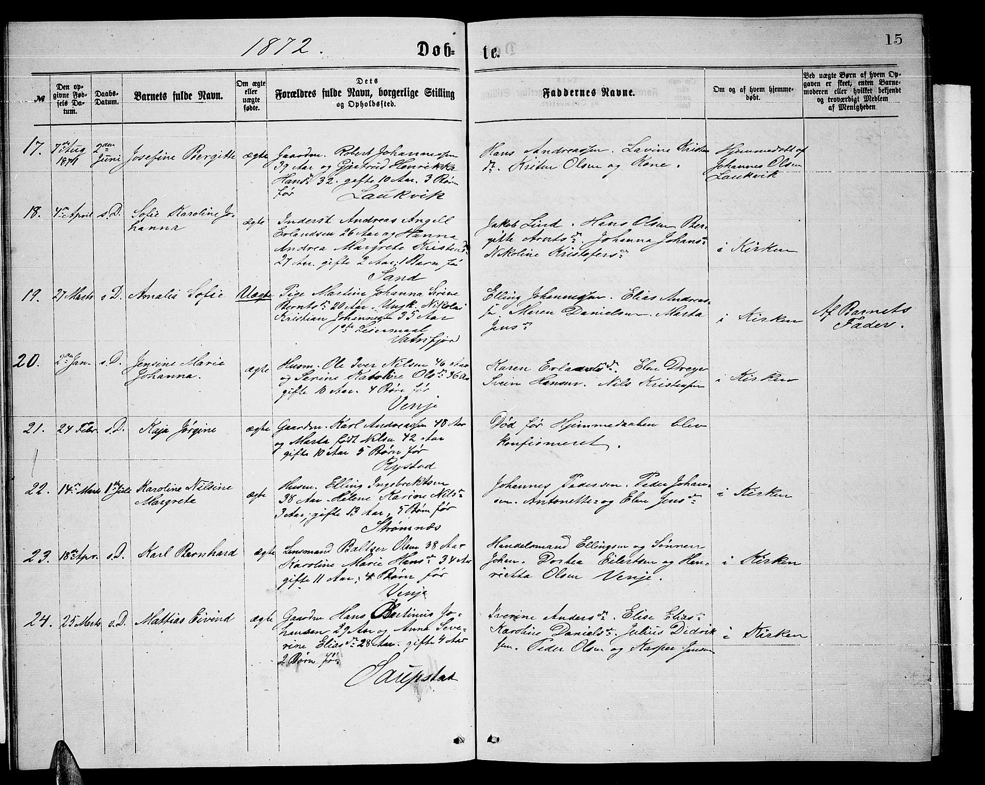 Ministerialprotokoller, klokkerbøker og fødselsregistre - Nordland, AV/SAT-A-1459/876/L1103: Klokkerbok nr. 876C02, 1870-1886, s. 15