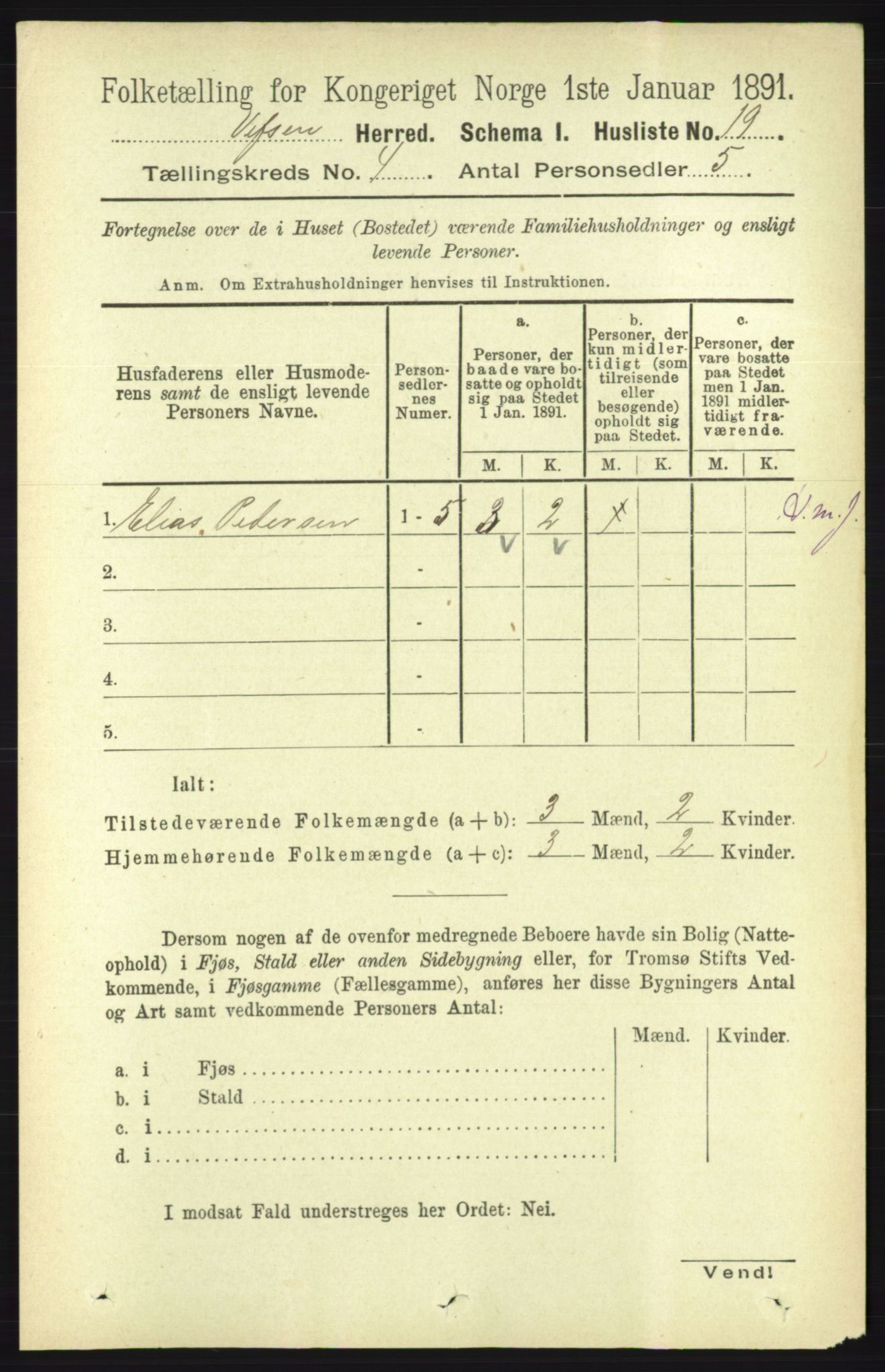 RA, Folketelling 1891 for 1824 Vefsn herred, 1891, s. 1581