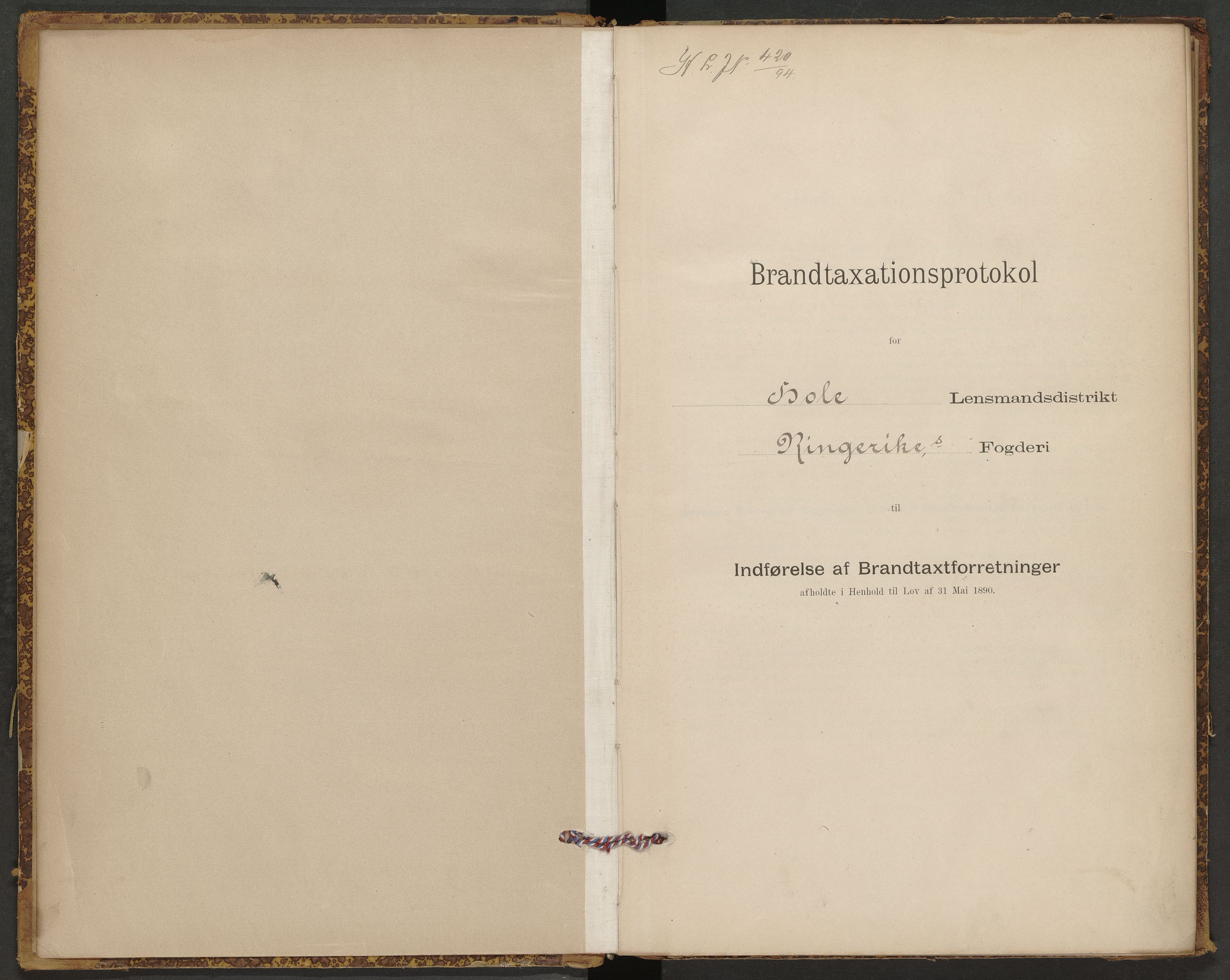 Hole lensmannskontor, AV/SAKO-A-513/Y/Yc/Ycb/L0001: Skjematakstprotokoller, 1895-1907