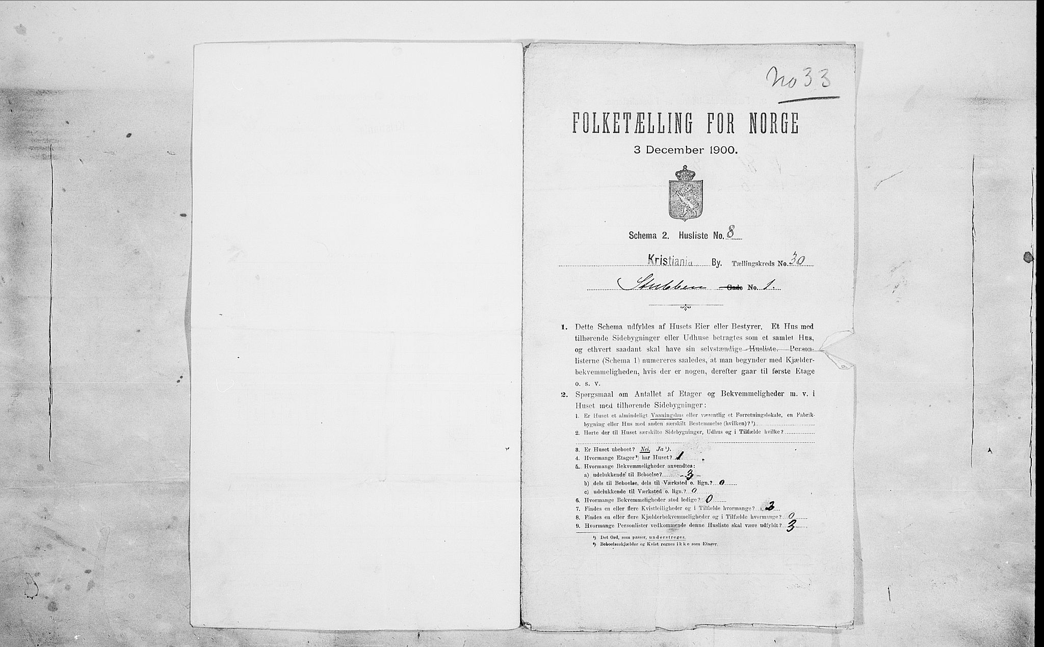 SAO, Folketelling 1900 for 0301 Kristiania kjøpstad, 1900, s. 93508