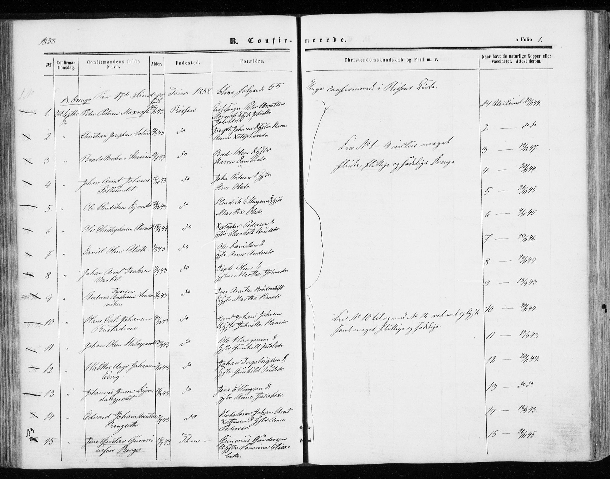 Ministerialprotokoller, klokkerbøker og fødselsregistre - Sør-Trøndelag, AV/SAT-A-1456/646/L0612: Ministerialbok nr. 646A10, 1858-1869, s. 1