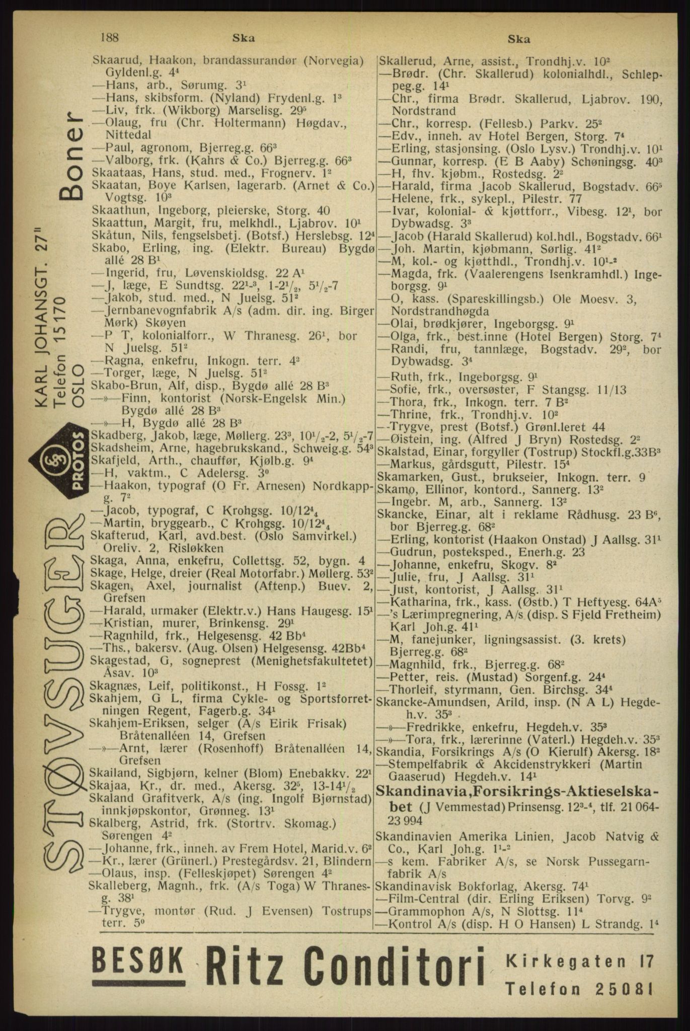 Kristiania/Oslo adressebok, PUBL/-, 1933, s. 1188