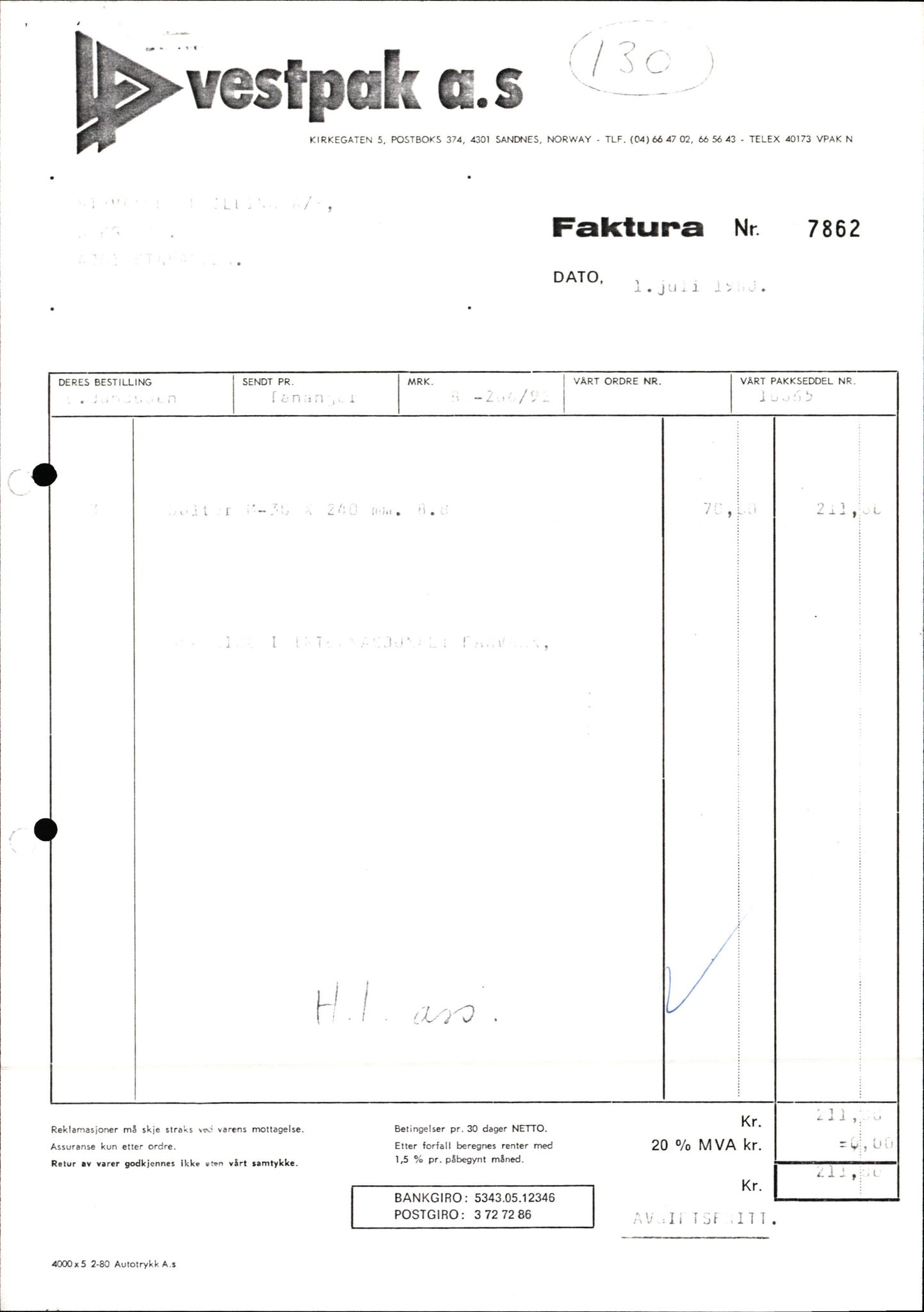 Pa 1503 - Stavanger Drilling AS, AV/SAST-A-101906/2/E/Ec/Eca/L0013: Sak og korrespondanse, 1980-1982