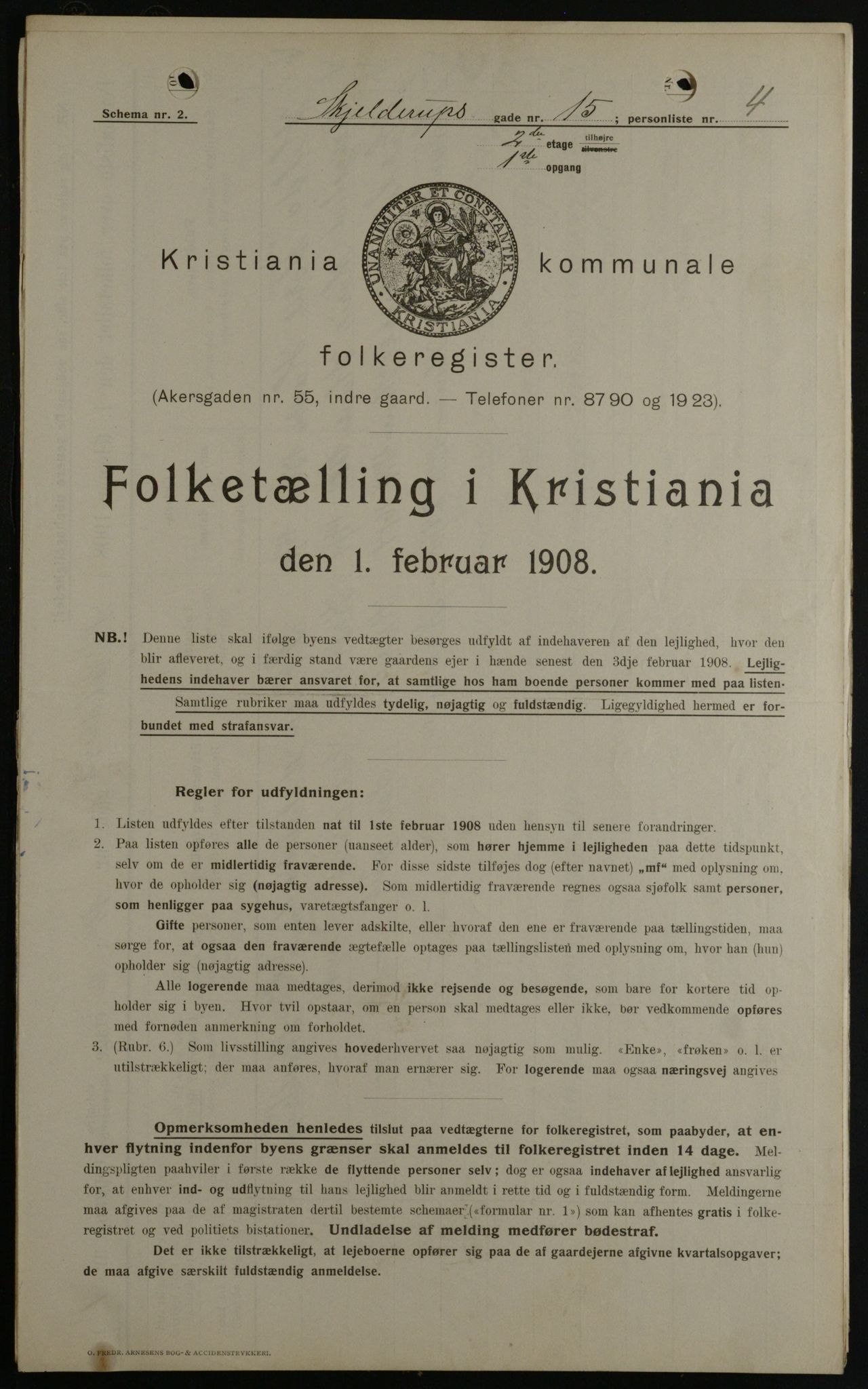 OBA, Kommunal folketelling 1.2.1908 for Kristiania kjøpstad, 1908, s. 86389