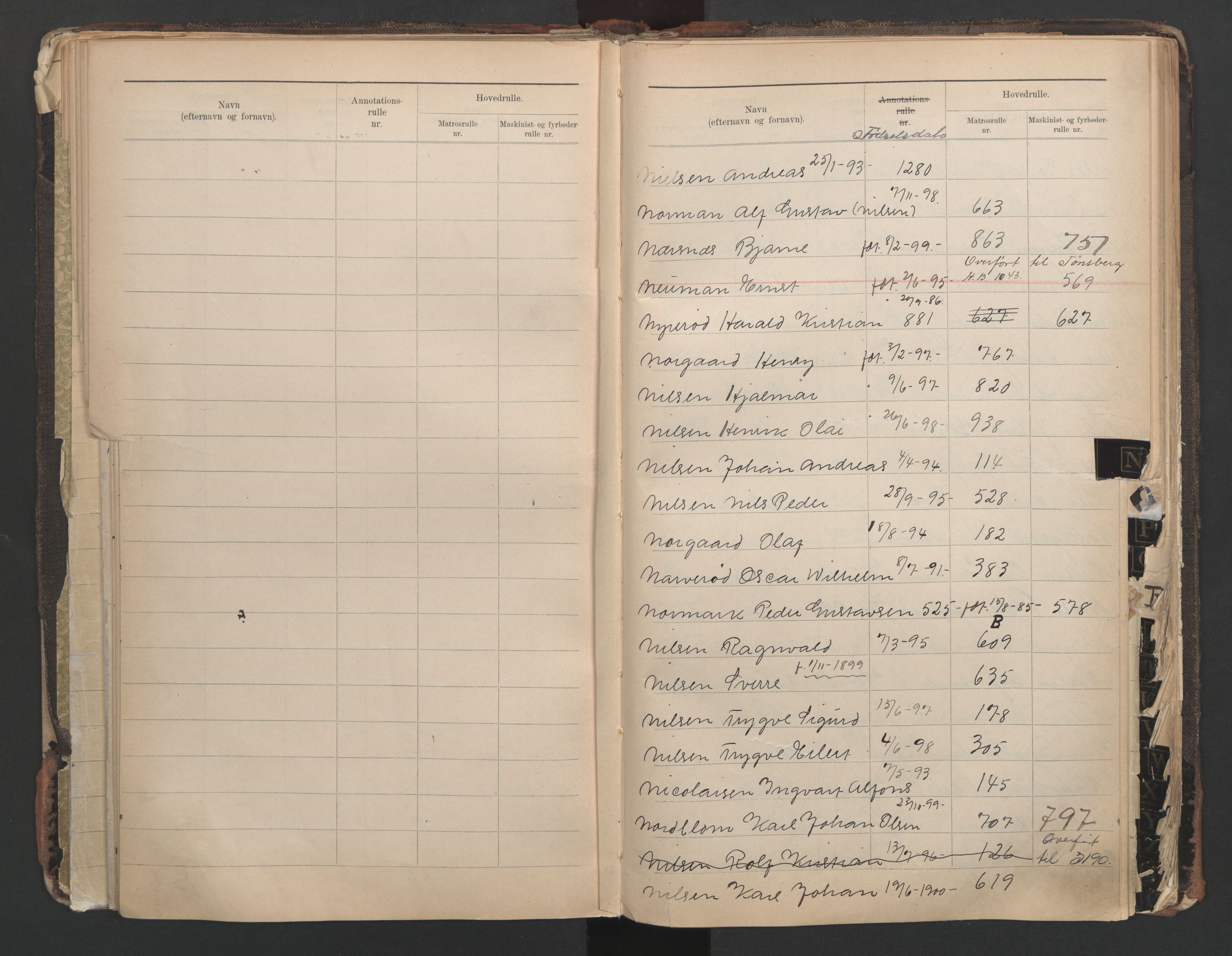 Horten innrulleringskontor, SAKO/A-785/G/Ga/L0001: Register over sjøfarts-, annotasjonsrulle og sjøfartshovedrulle, 1860-1948, s. 60