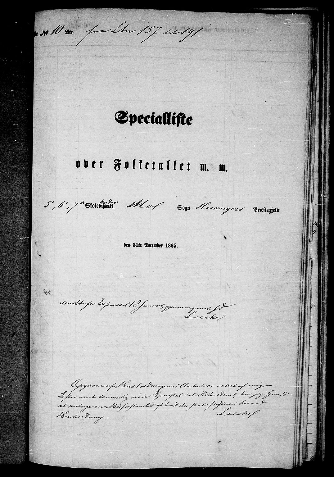 RA, Folketelling 1865 for 1253P Hosanger prestegjeld, 1865, s. 138