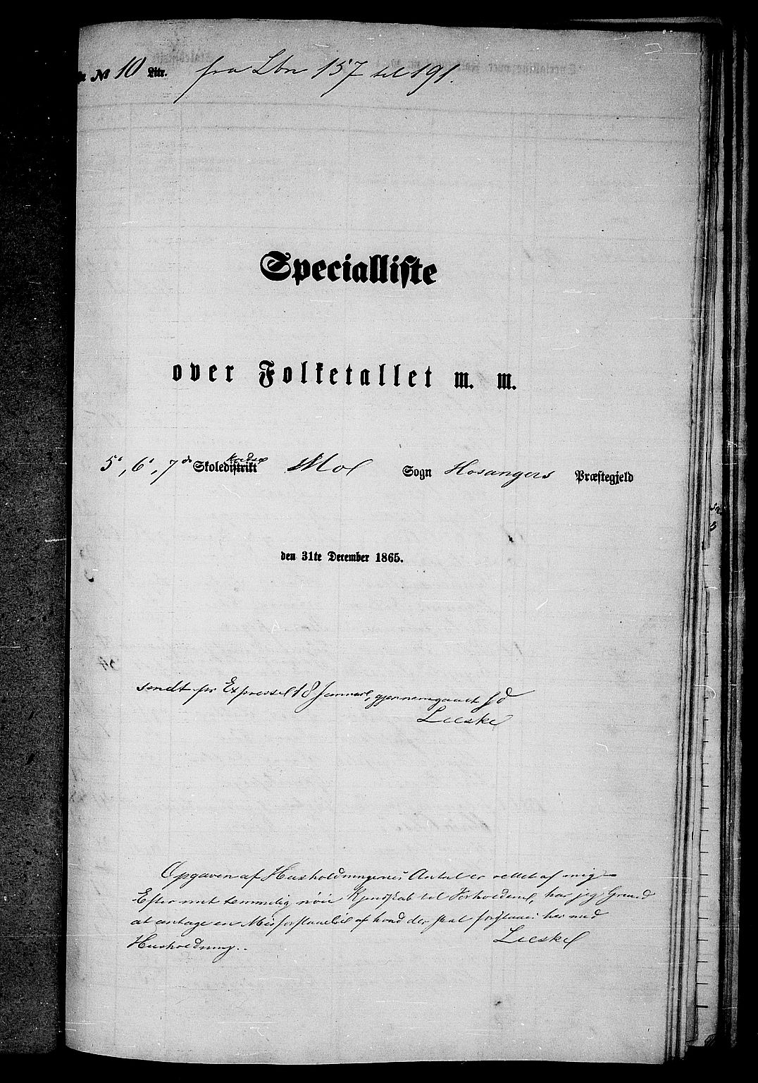 RA, Folketelling 1865 for 1253P Hosanger prestegjeld, 1865, s. 138