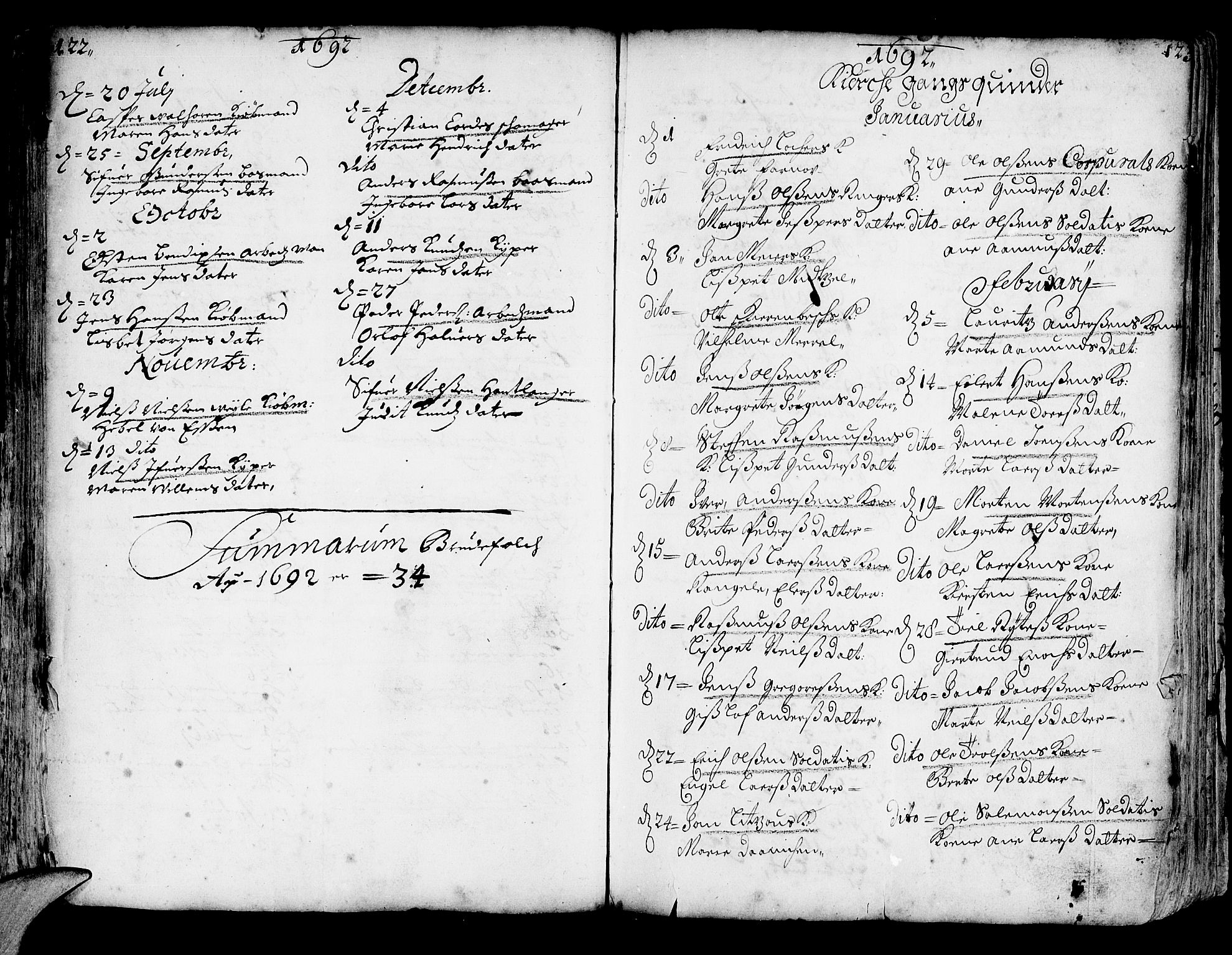 Korskirken sokneprestembete, AV/SAB-A-76101/H/Haa/L0002: Ministerialbok nr. A 2, 1688-1697, s. 122-123