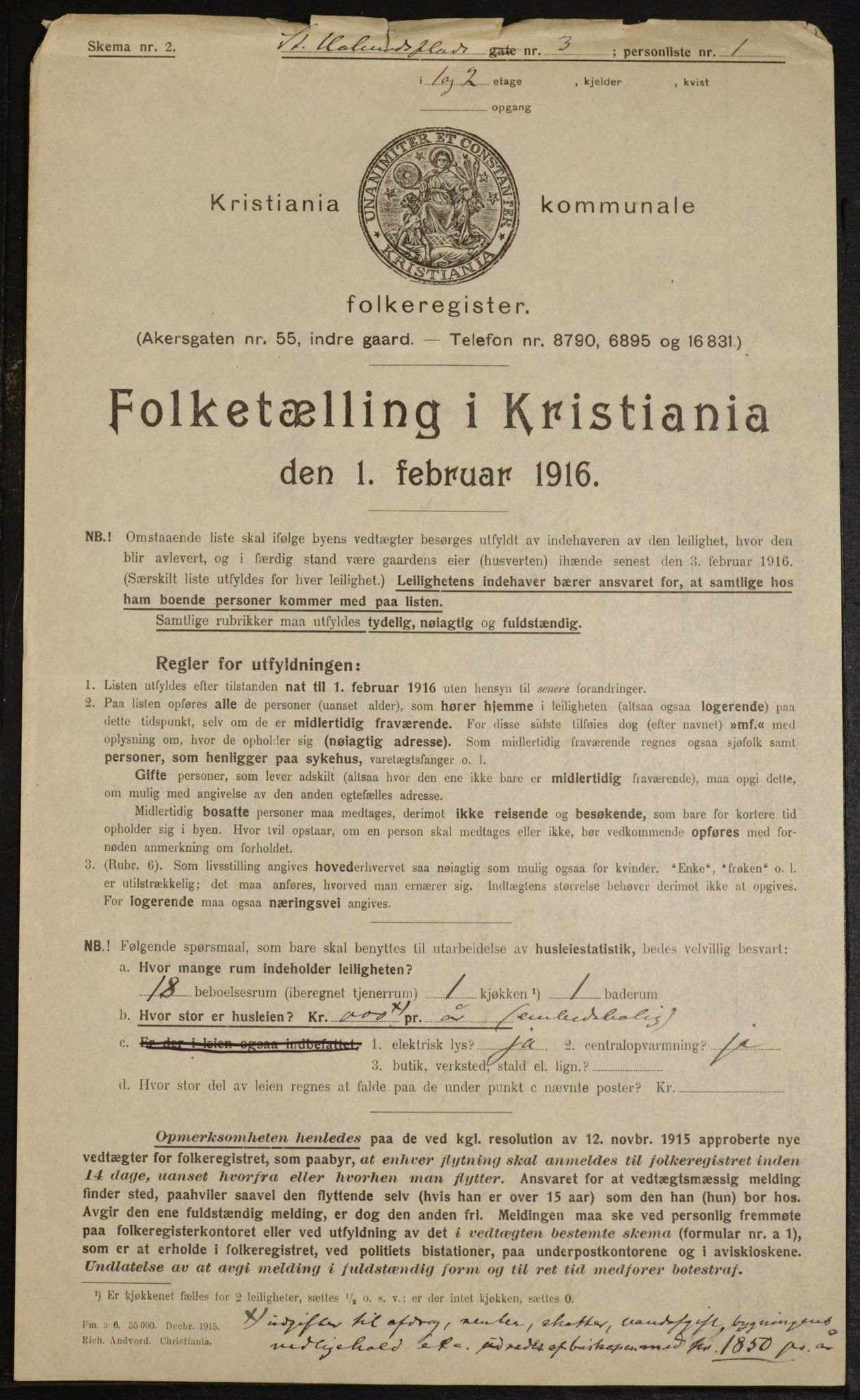 OBA, Kommunal folketelling 1.2.1916 for Kristiania, 1916, s. 90158