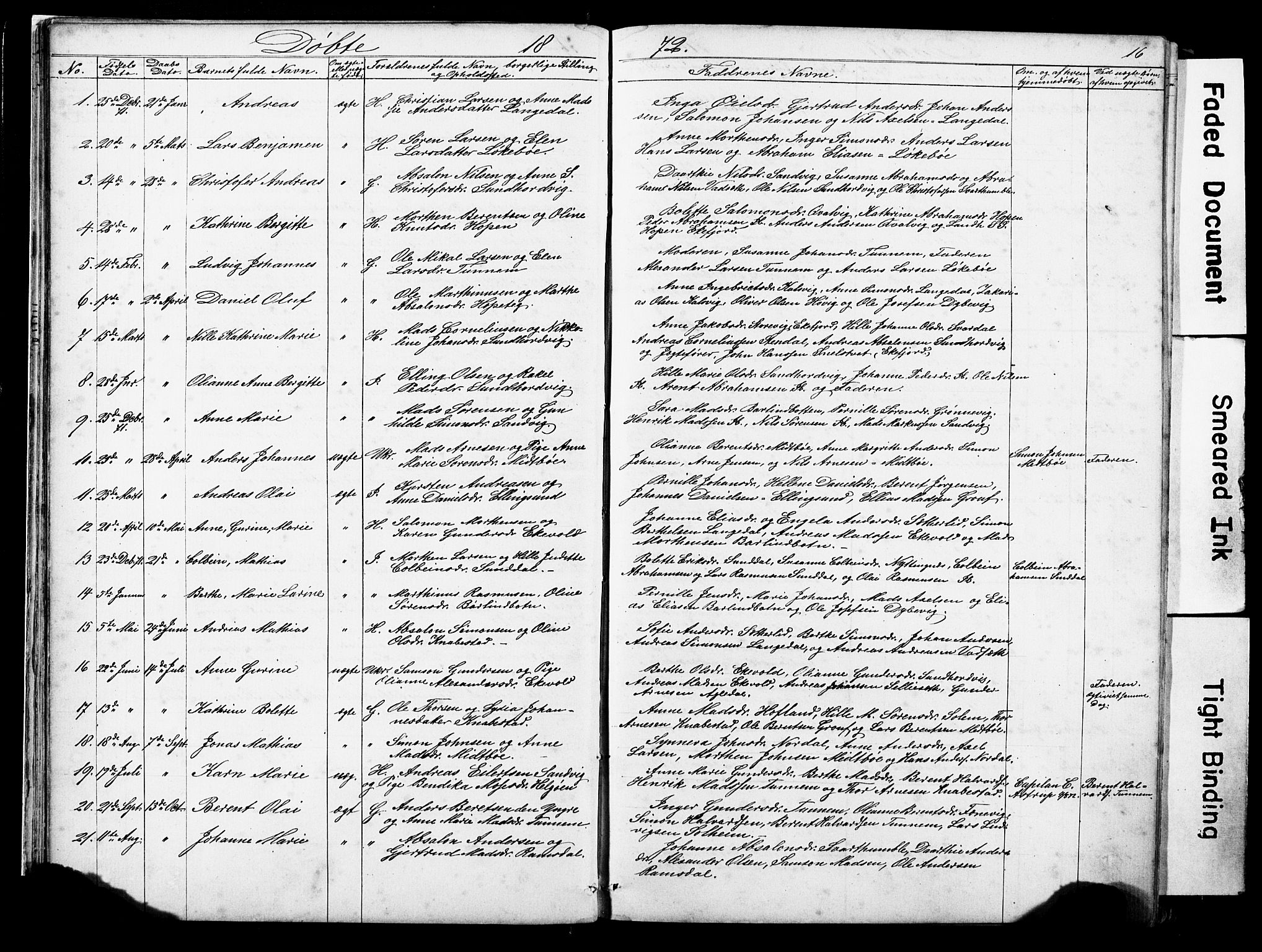 Kinn sokneprestembete, AV/SAB-A-80801/H/Hab/Habe/L0001: Klokkerbok nr. E 1, 1864-1899, s. 16