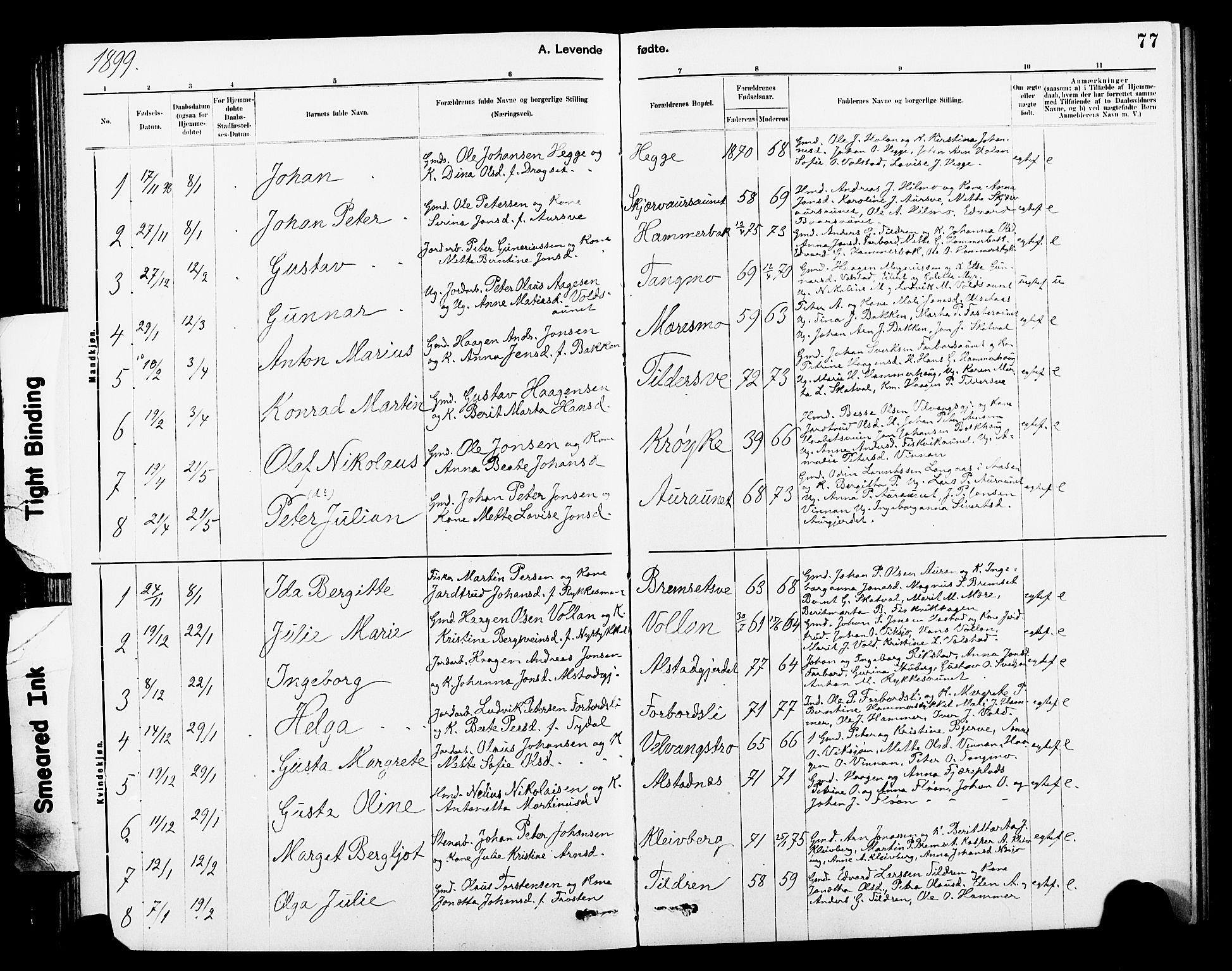 Ministerialprotokoller, klokkerbøker og fødselsregistre - Nord-Trøndelag, AV/SAT-A-1458/712/L0103: Klokkerbok nr. 712C01, 1878-1917, s. 77