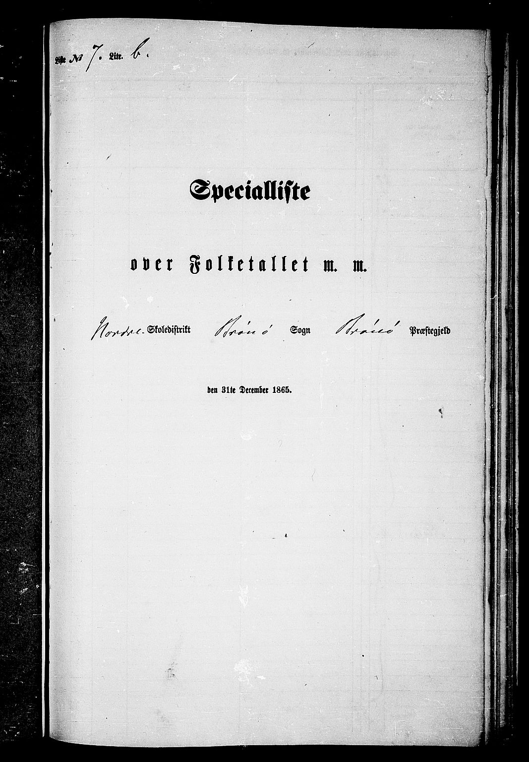 RA, Folketelling 1865 for 1814P Brønnøy prestegjeld, 1865, s. 160