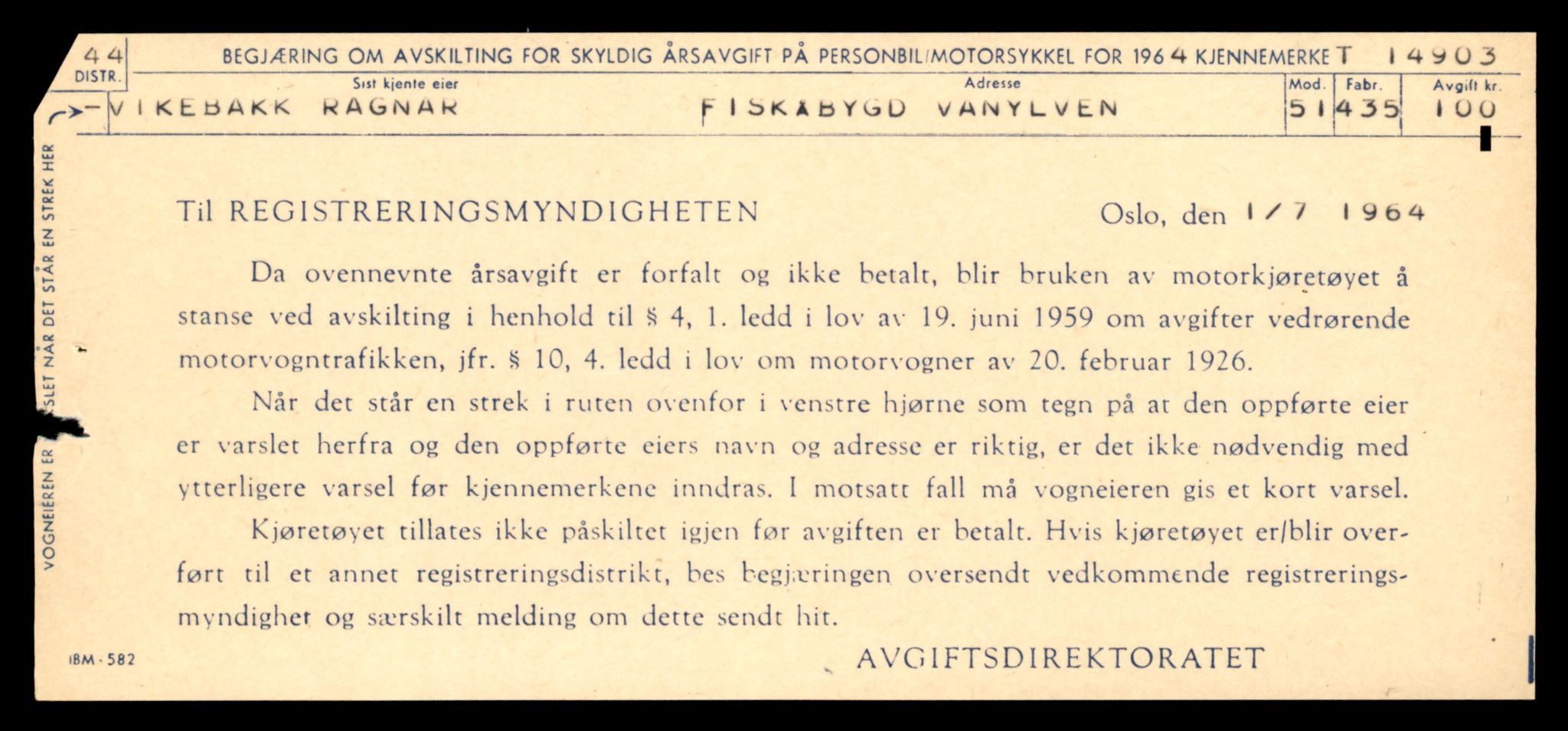 Møre og Romsdal vegkontor - Ålesund trafikkstasjon, AV/SAT-A-4099/F/Fe/L0049: Registreringskort for kjøretøy T 14864 - T 18613, 1927-1998, s. 891