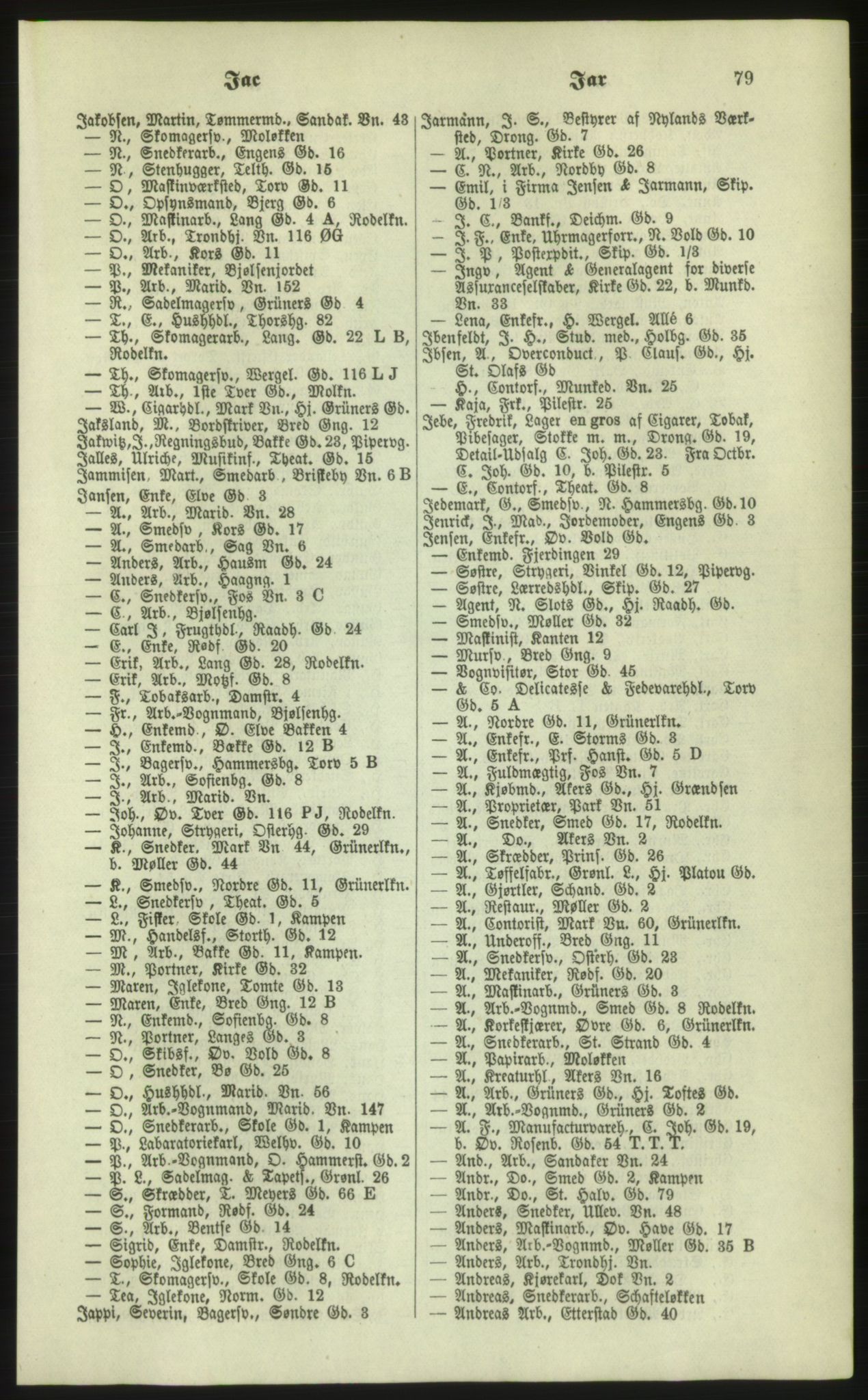 Kristiania/Oslo adressebok, PUBL/-, 1879, s. 79