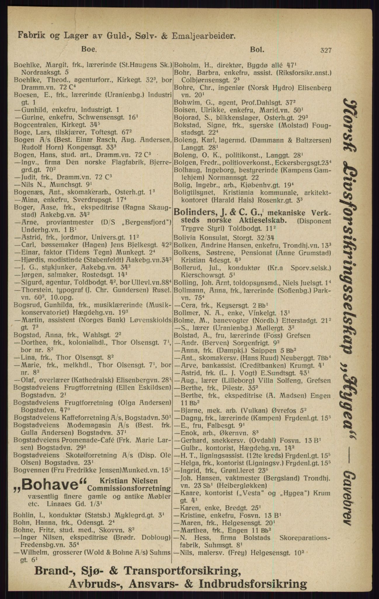 Kristiania/Oslo adressebok, PUBL/-, 1916, s. 327
